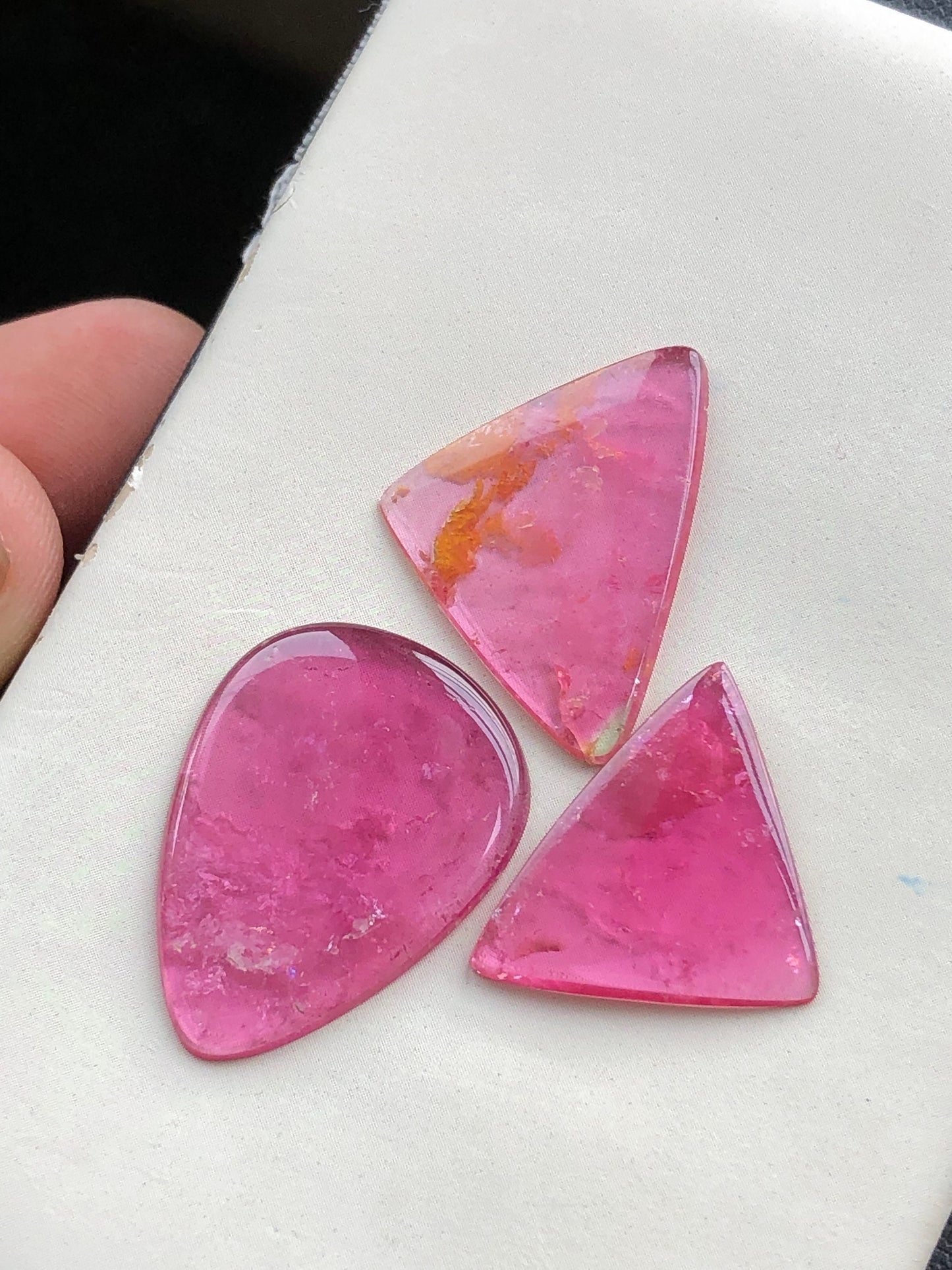 Pink tourmaline cabochons lot 25 carats