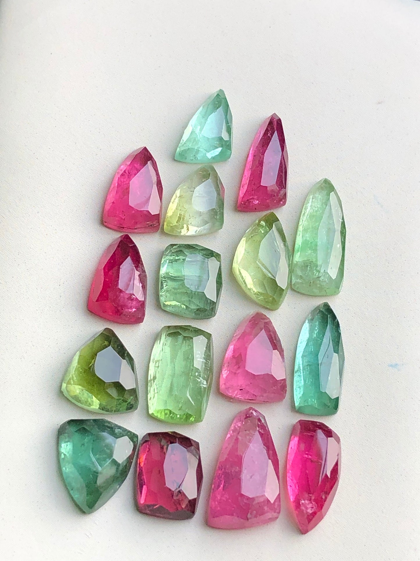 Multi colours tourmaline rose cuts lot 44 carats