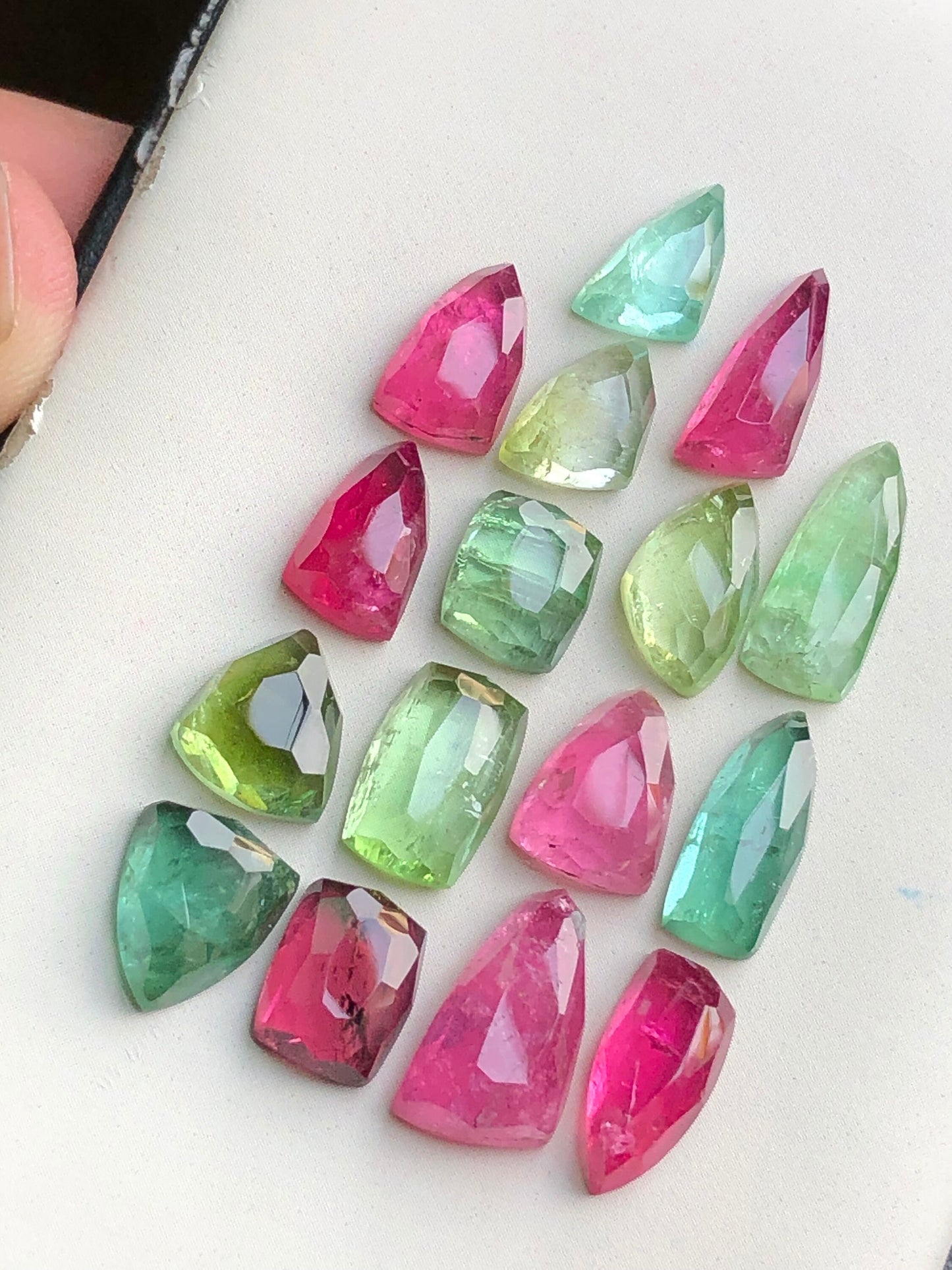 Multi colours tourmaline rose cuts lot 44 carats