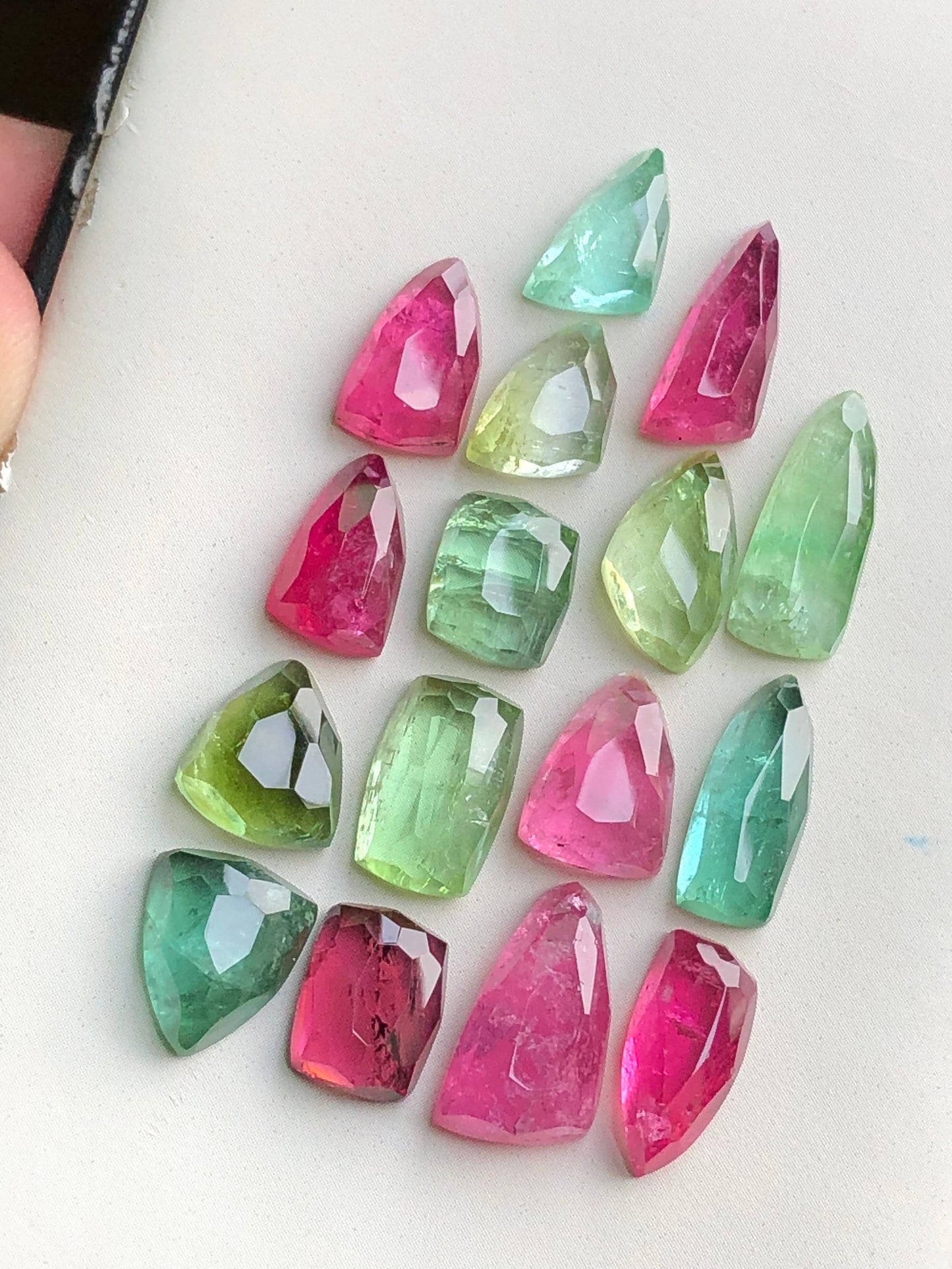 Multi colours tourmaline rose cuts lot 44 carats