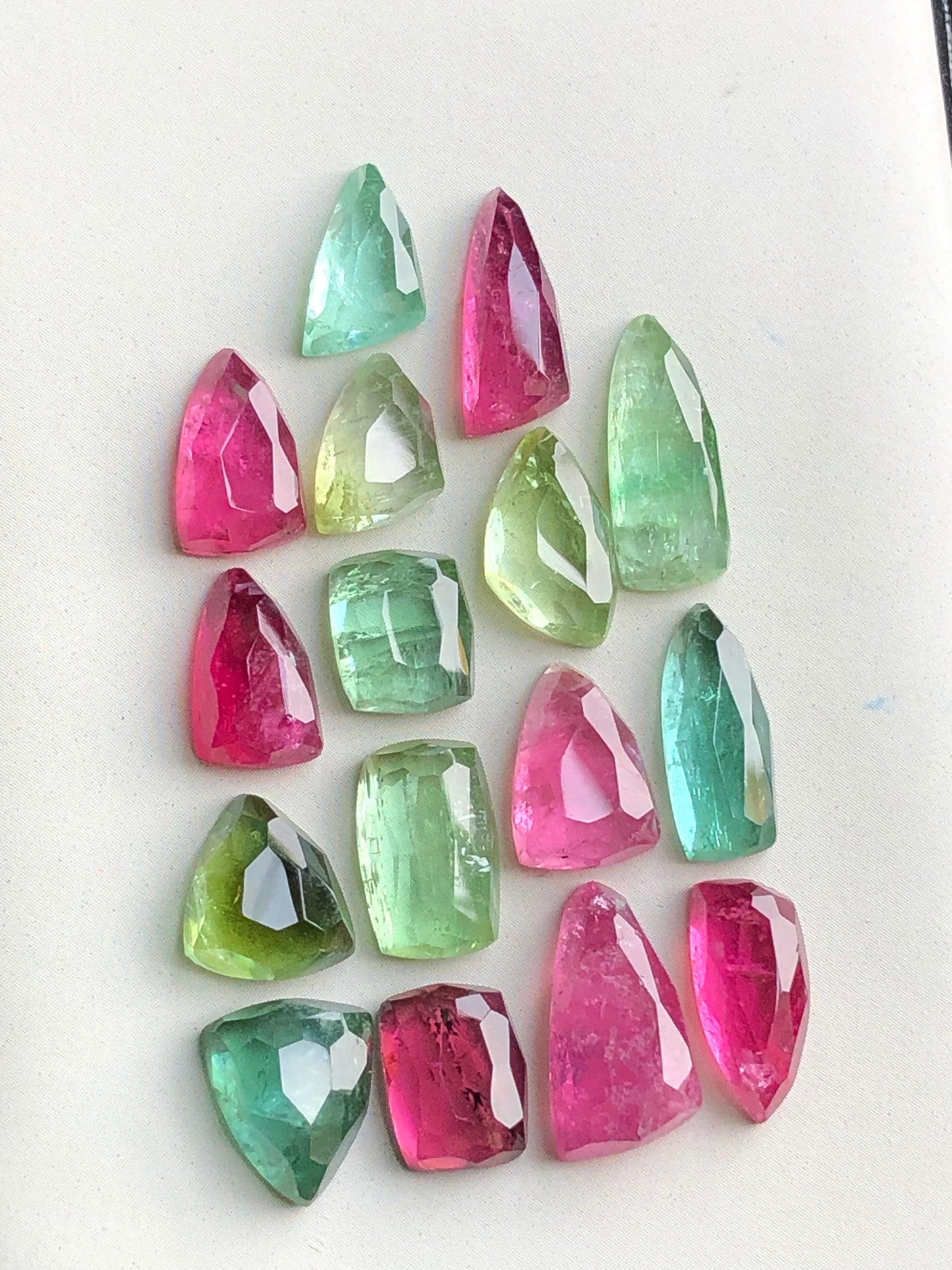 Multi colours tourmaline rose cuts lot 44 carats