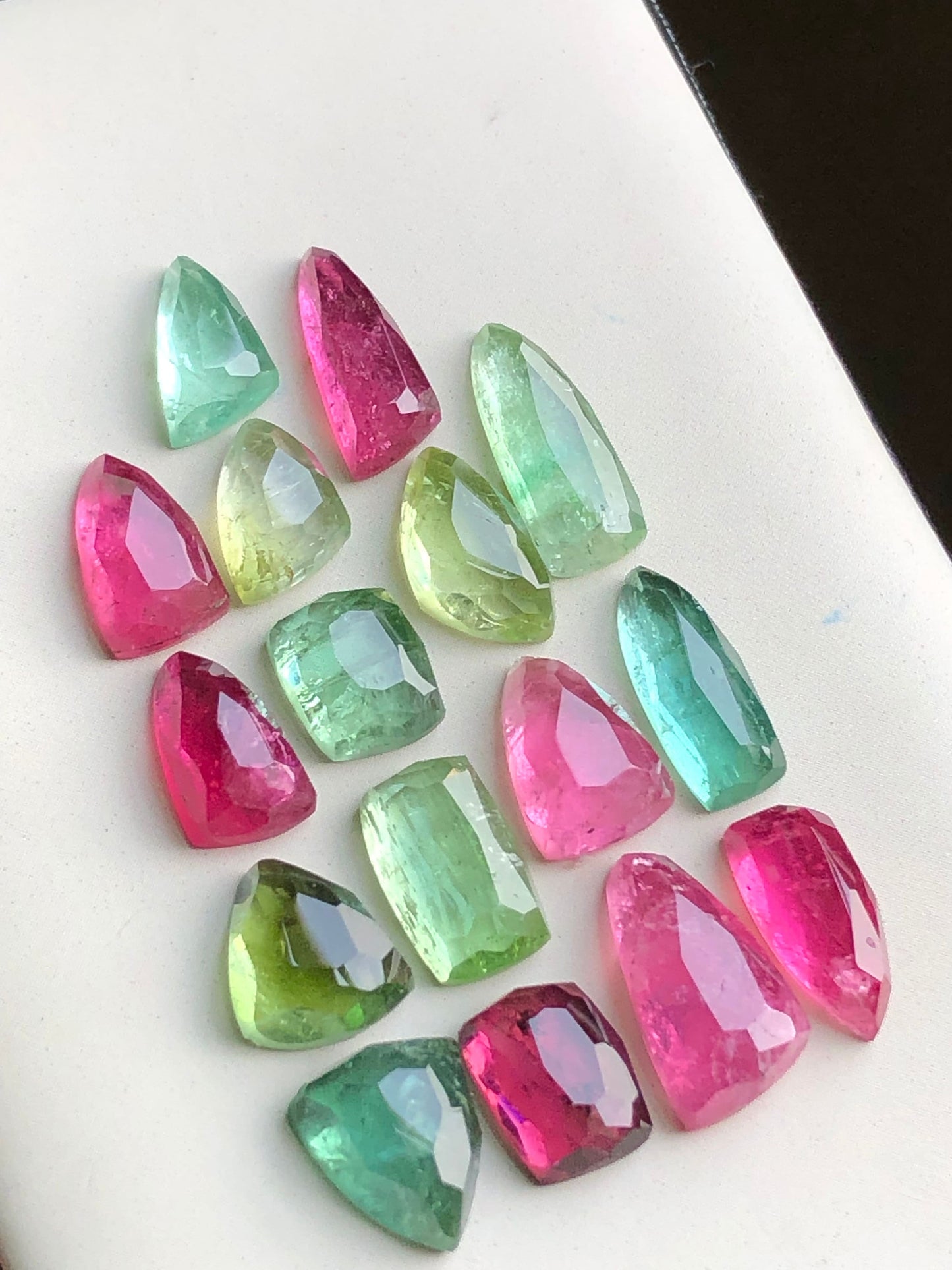 Multi colours tourmaline rose cuts lot 44 carats