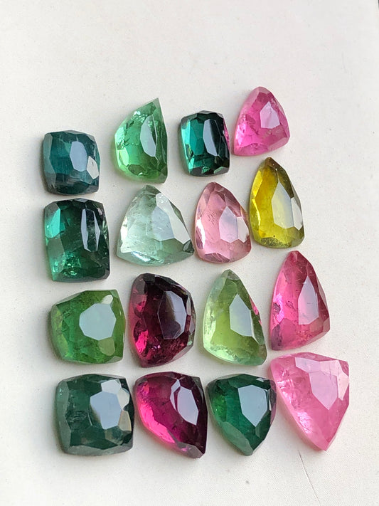 Multi colours tourmaline rose cuts lot origin Afghanistan kunar mines 40 carats