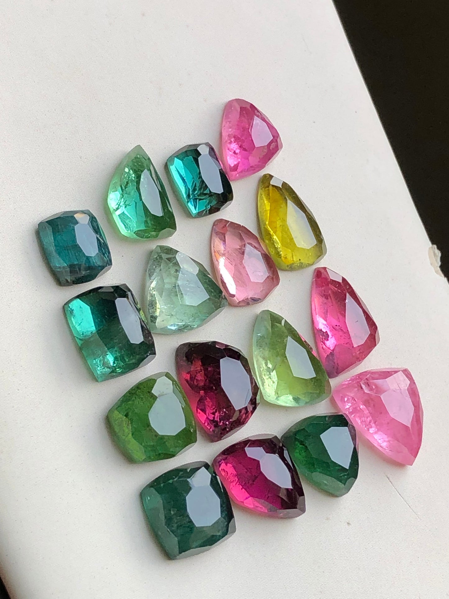 Multi colours tourmaline rose cuts lot origin Afghanistan kunar mines 40 carats