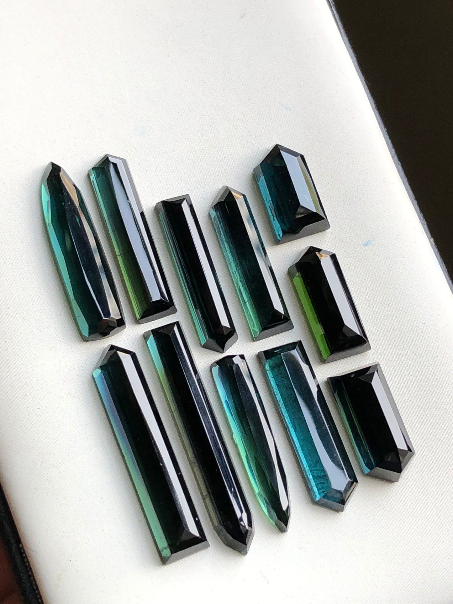 Dark blue tourmaline rose cuts lot 50 carats