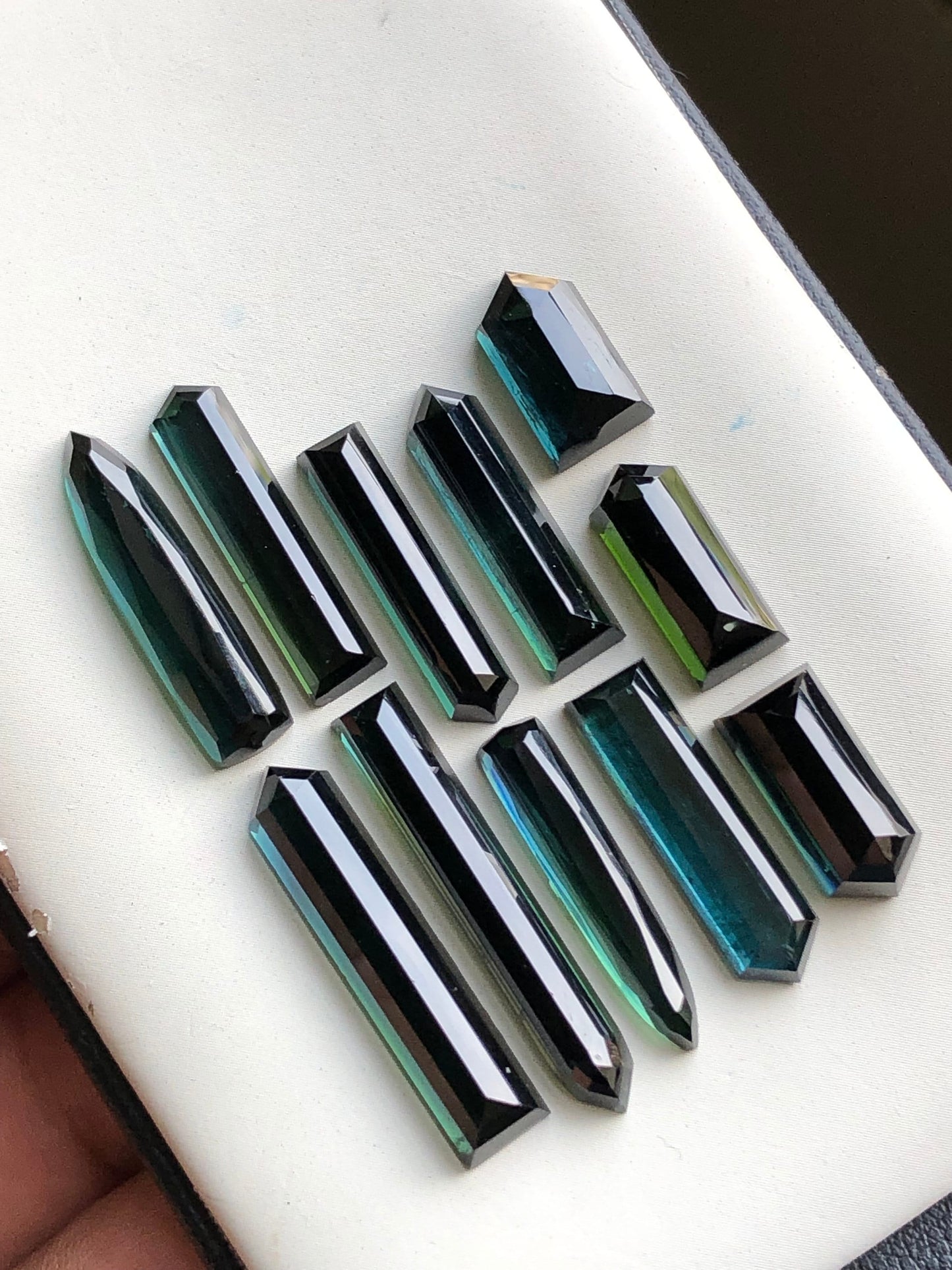 Dark blue tourmaline rose cuts lot 50 carats