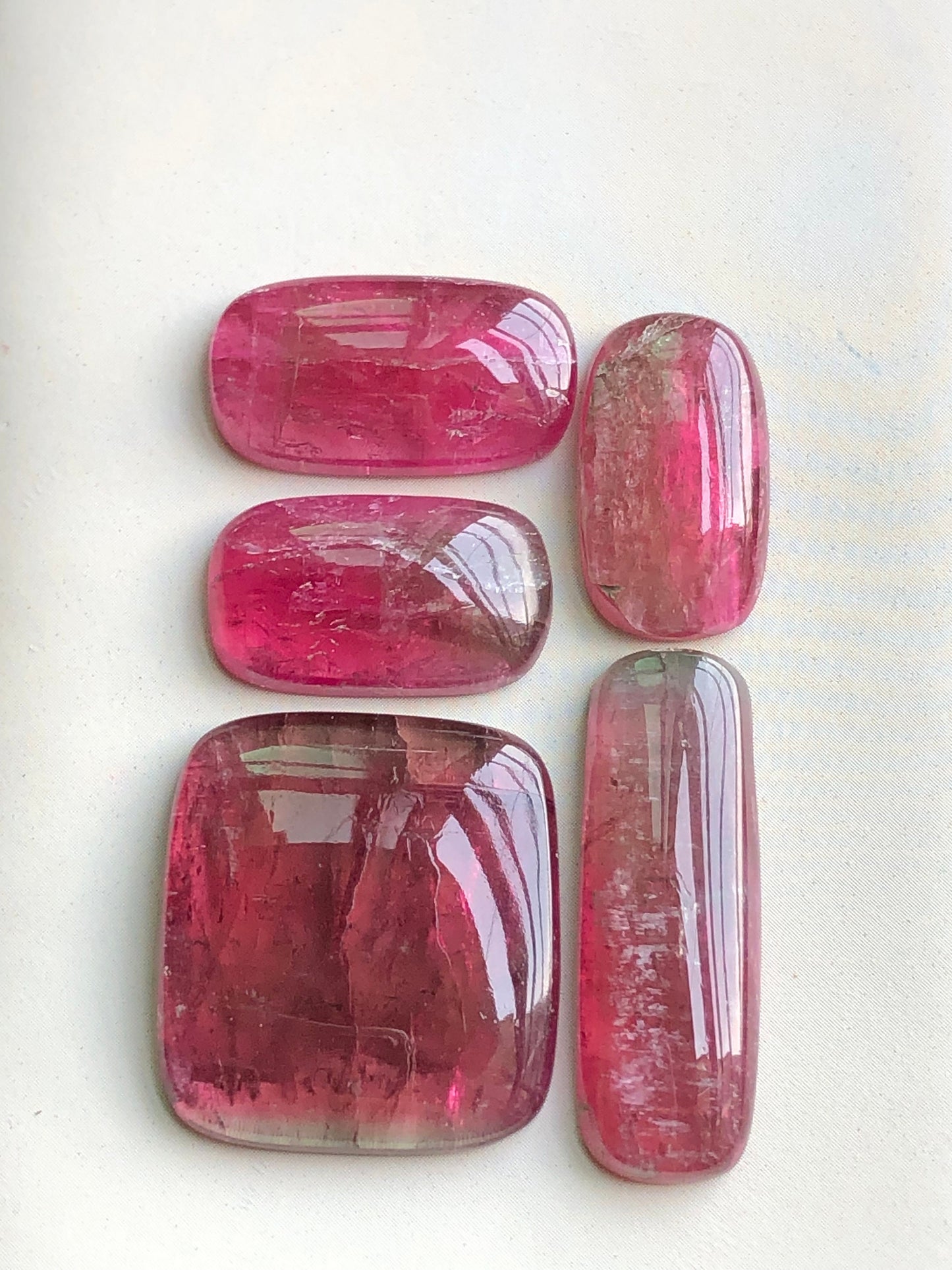 Pink tourmaline cabochons lot origin Afghanistan 62.80 carats