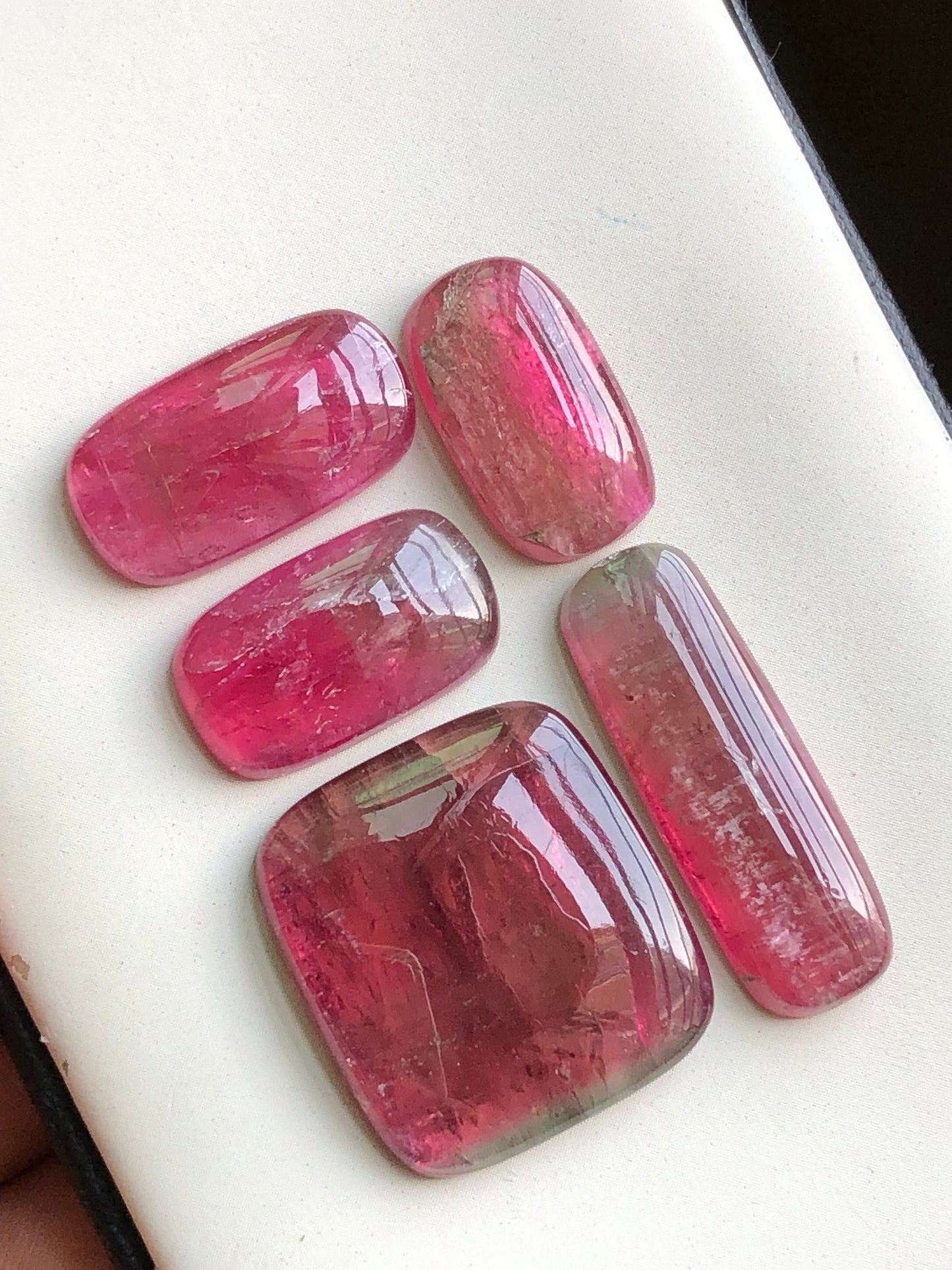 Pink tourmaline cabochons lot origin Afghanistan 62.80 carats