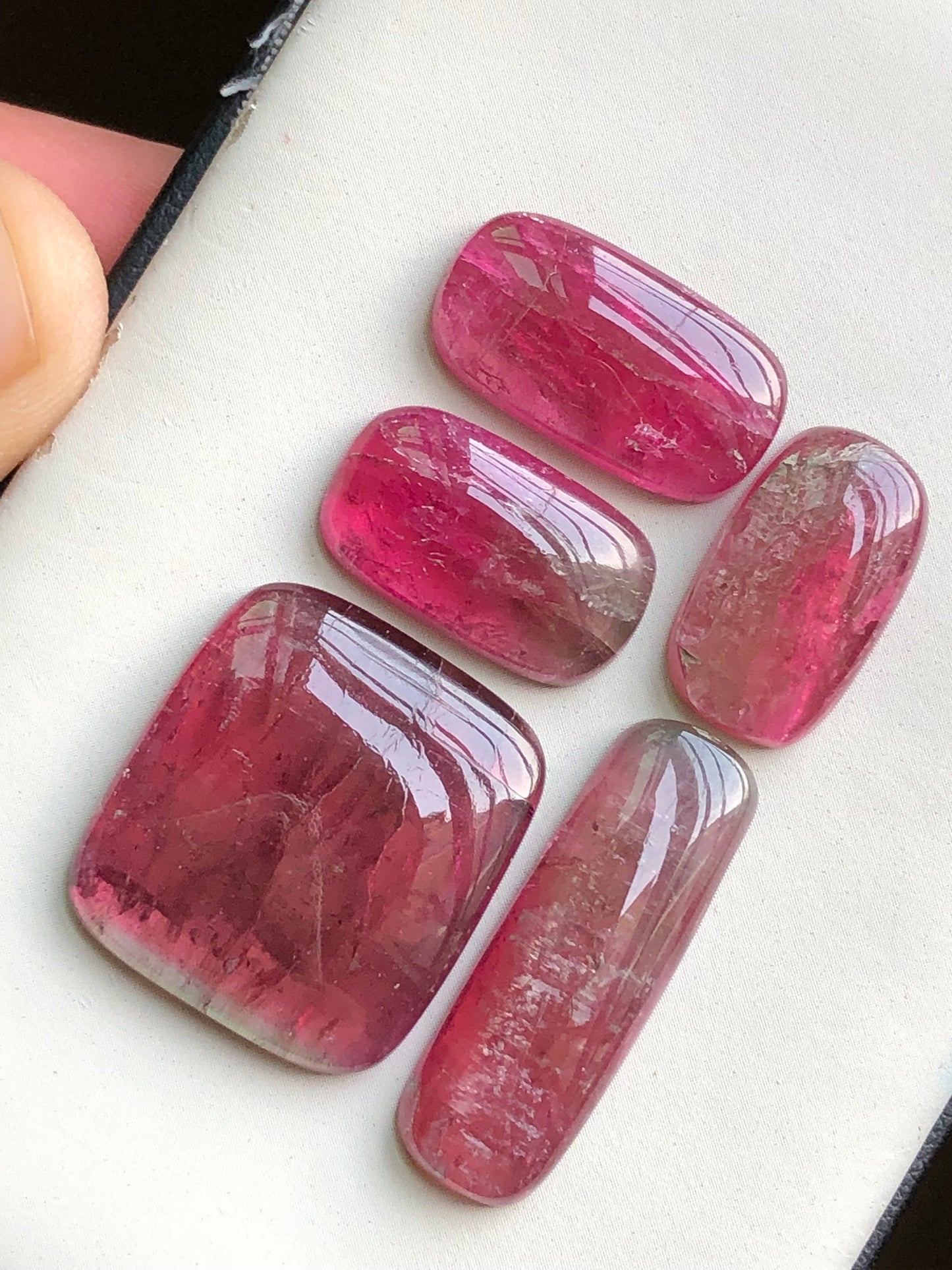 Pink tourmaline cabochons lot origin Afghanistan 62.80 carats