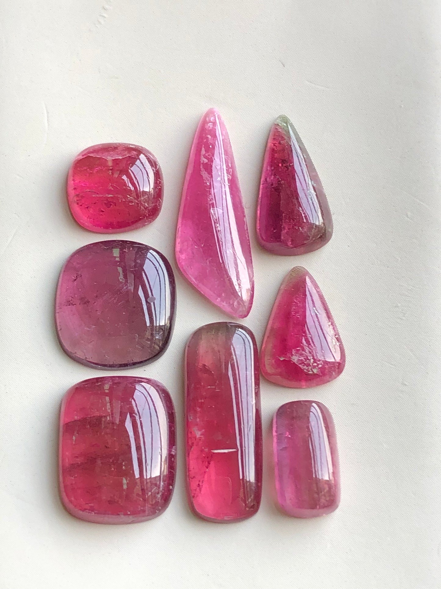 Pink tourmaline cabochons lot origin Afghanistan 48.60 carats