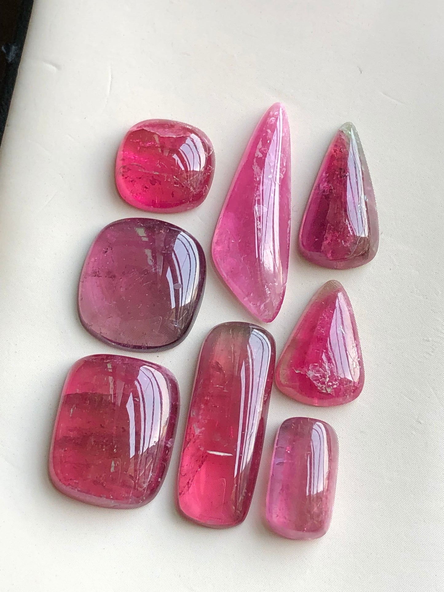 Pink tourmaline cabochons lot origin Afghanistan 48.60 carats