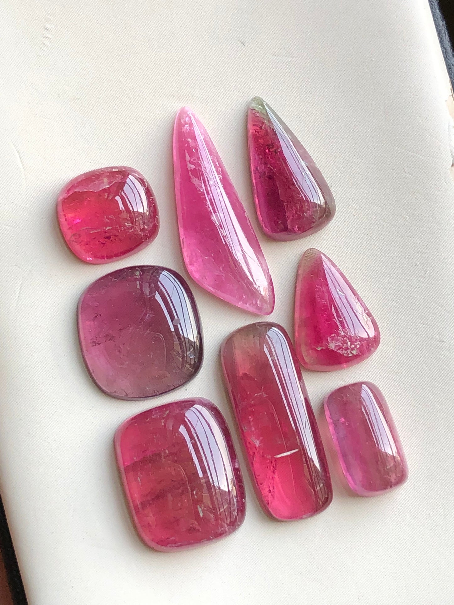 Pink tourmaline cabochons lot origin Afghanistan 48.60 carats