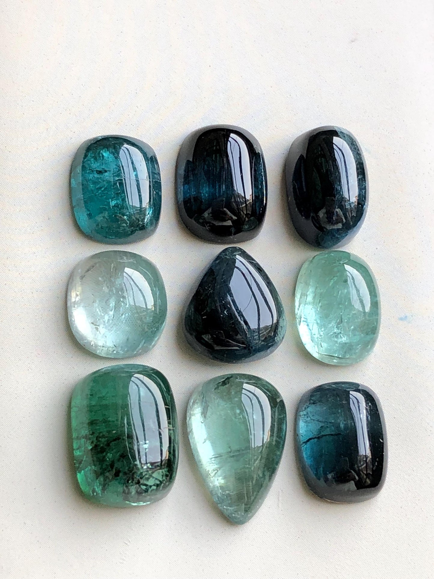 Natural tourmaline cabochons lot origin Afghanistan kunar mines 74.30 carats