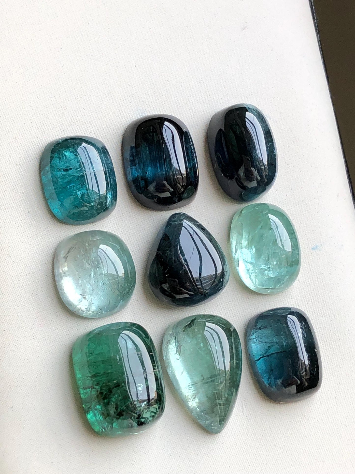 Natural tourmaline cabochons lot origin Afghanistan kunar mines 74.30 carats