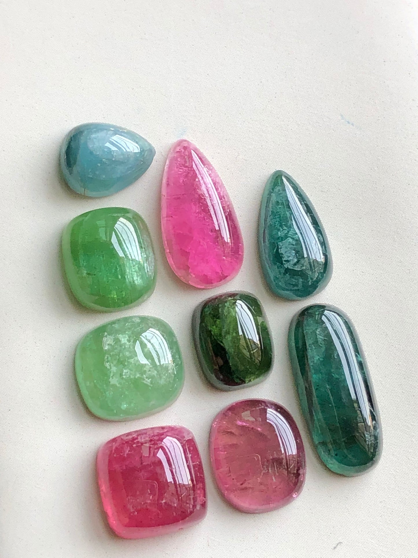 Mix tourmaline cabochons lot from Afghanistan 54.90 carats