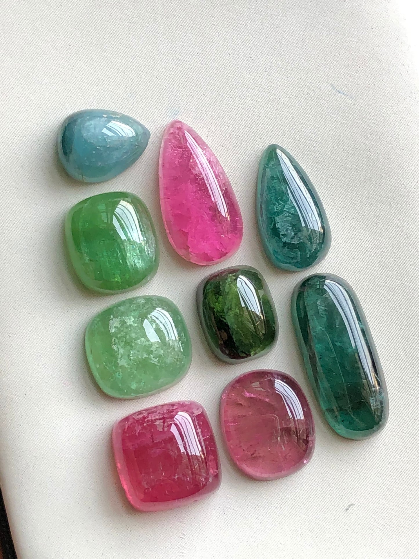 Mix tourmaline cabochons lot from Afghanistan 54.90 carats