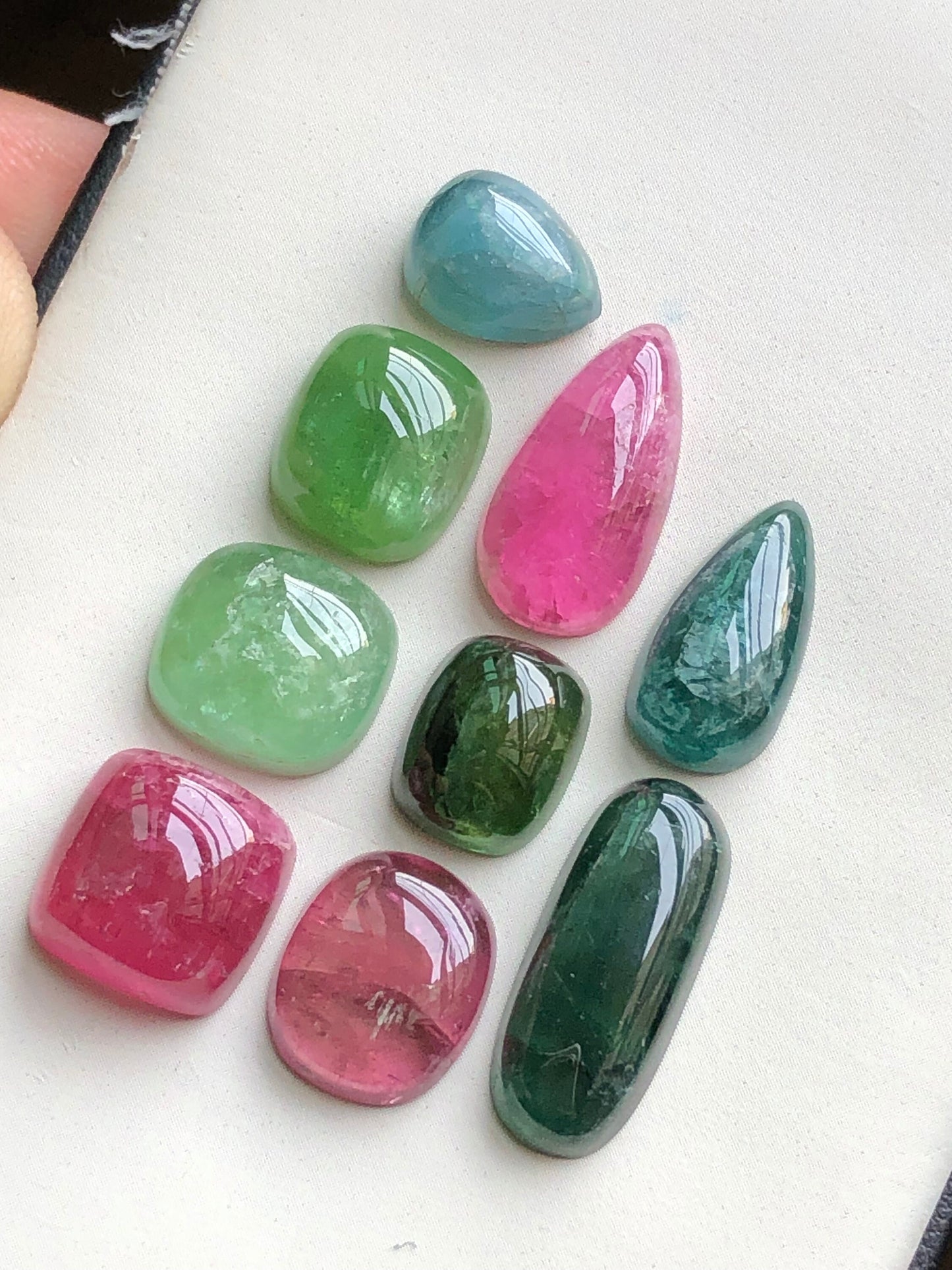 Mix tourmaline cabochons lot from Afghanistan 54.90 carats