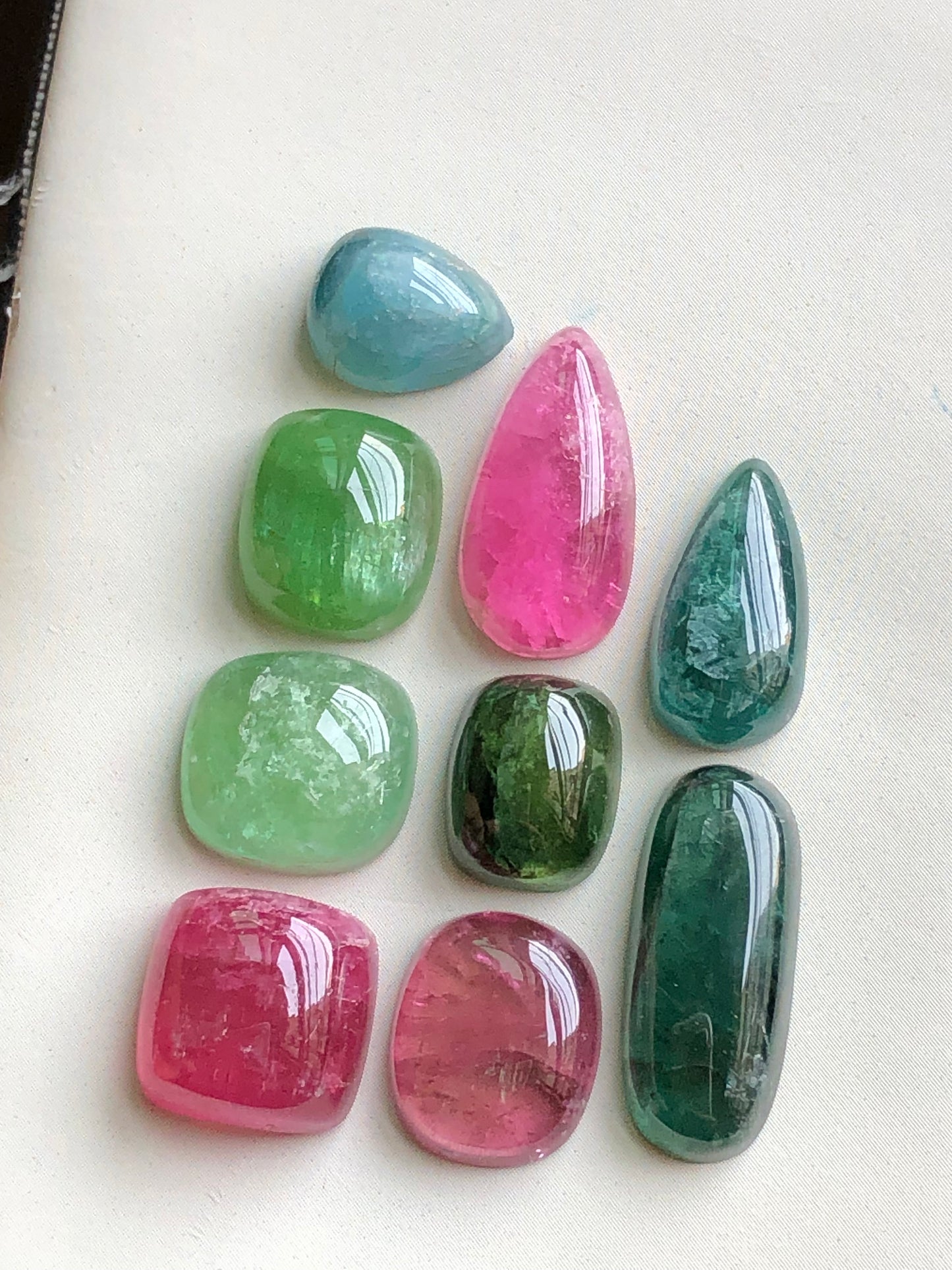 Mix tourmaline cabochons lot from Afghanistan 54.90 carats