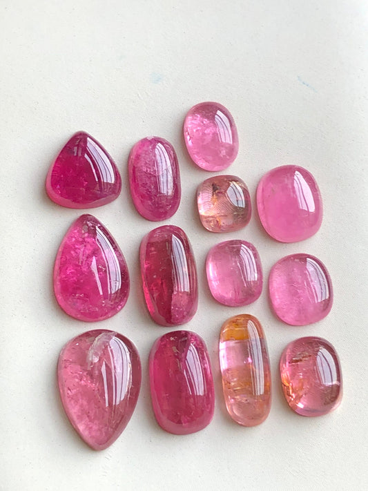 Pink tourmaline cabochons lot from Afghanistan 37.90 carats