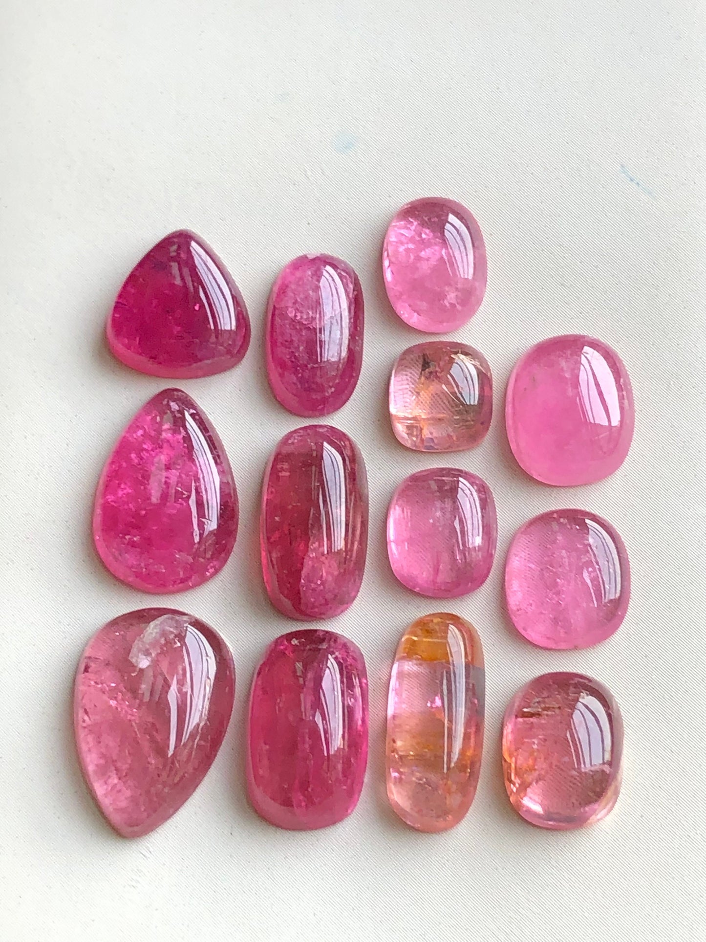 Pink tourmaline cabochons lot from Afghanistan 37.90 carats