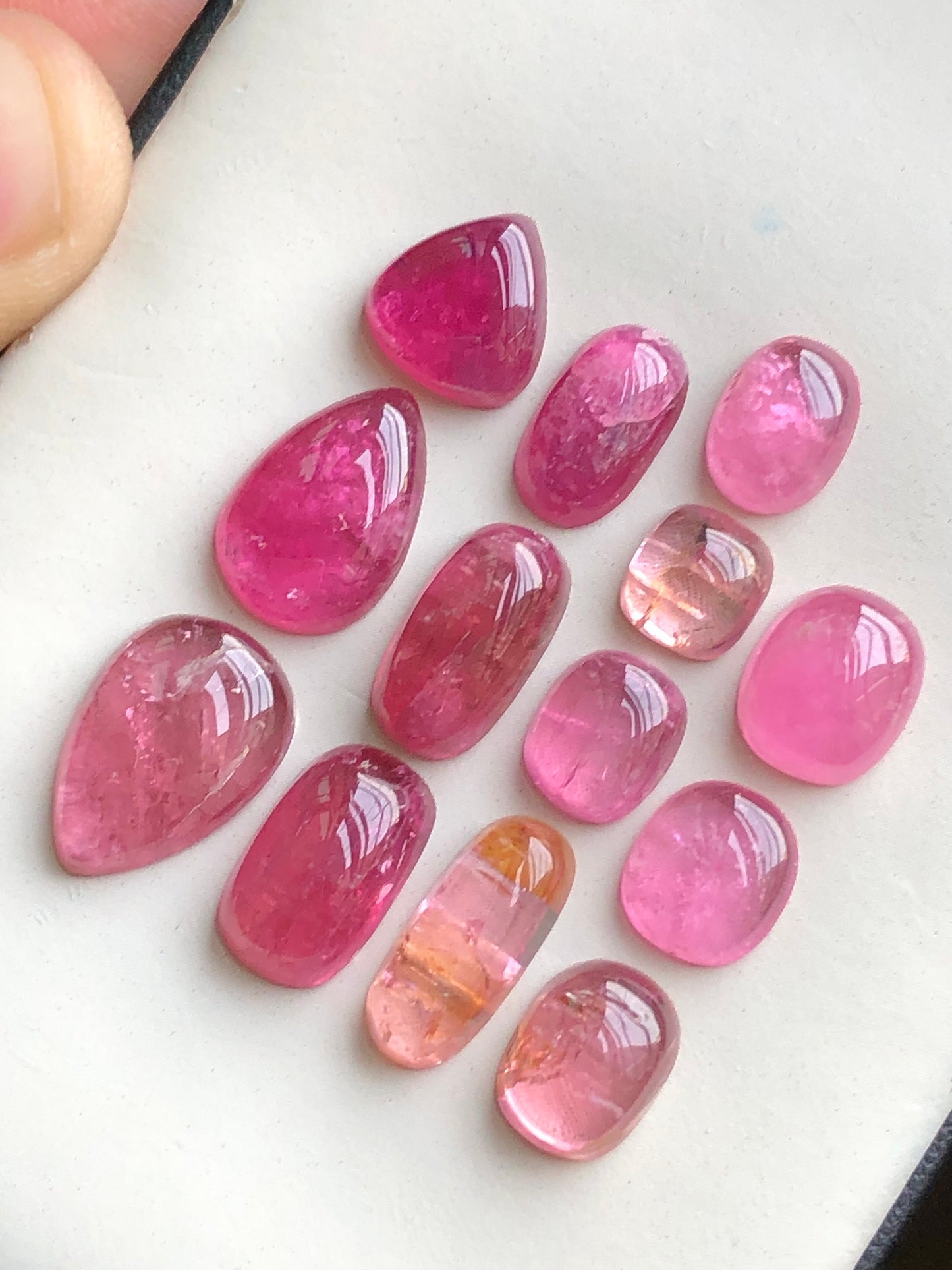 Pink tourmaline cabochons lot from Afghanistan 37.90 carats