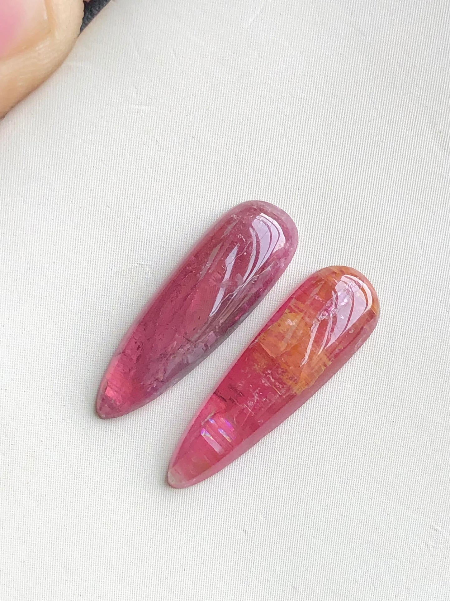 pair tourmaline cabochons origin Afghanistan 11 carat