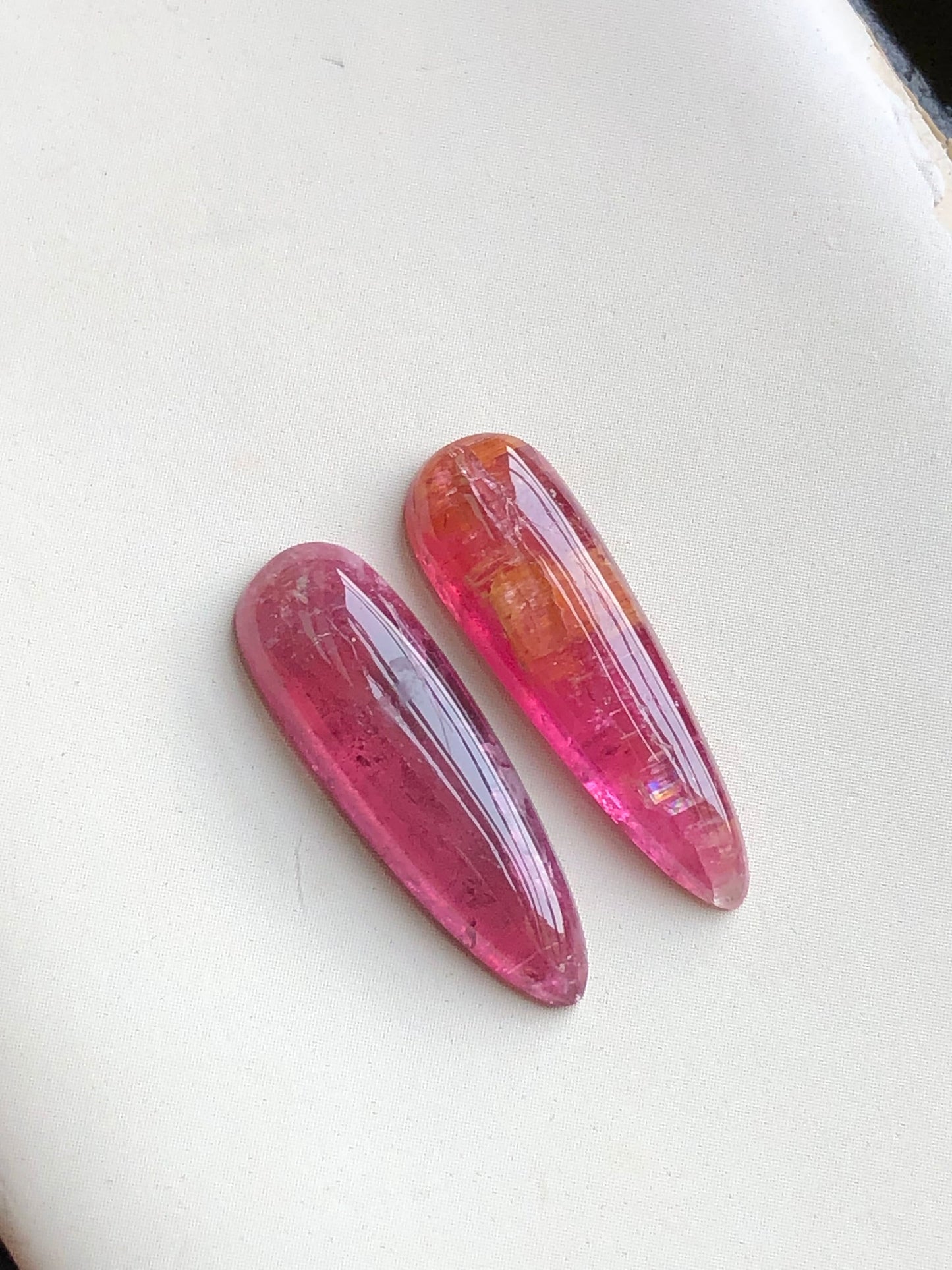 pair tourmaline cabochons origin Afghanistan 11 carat