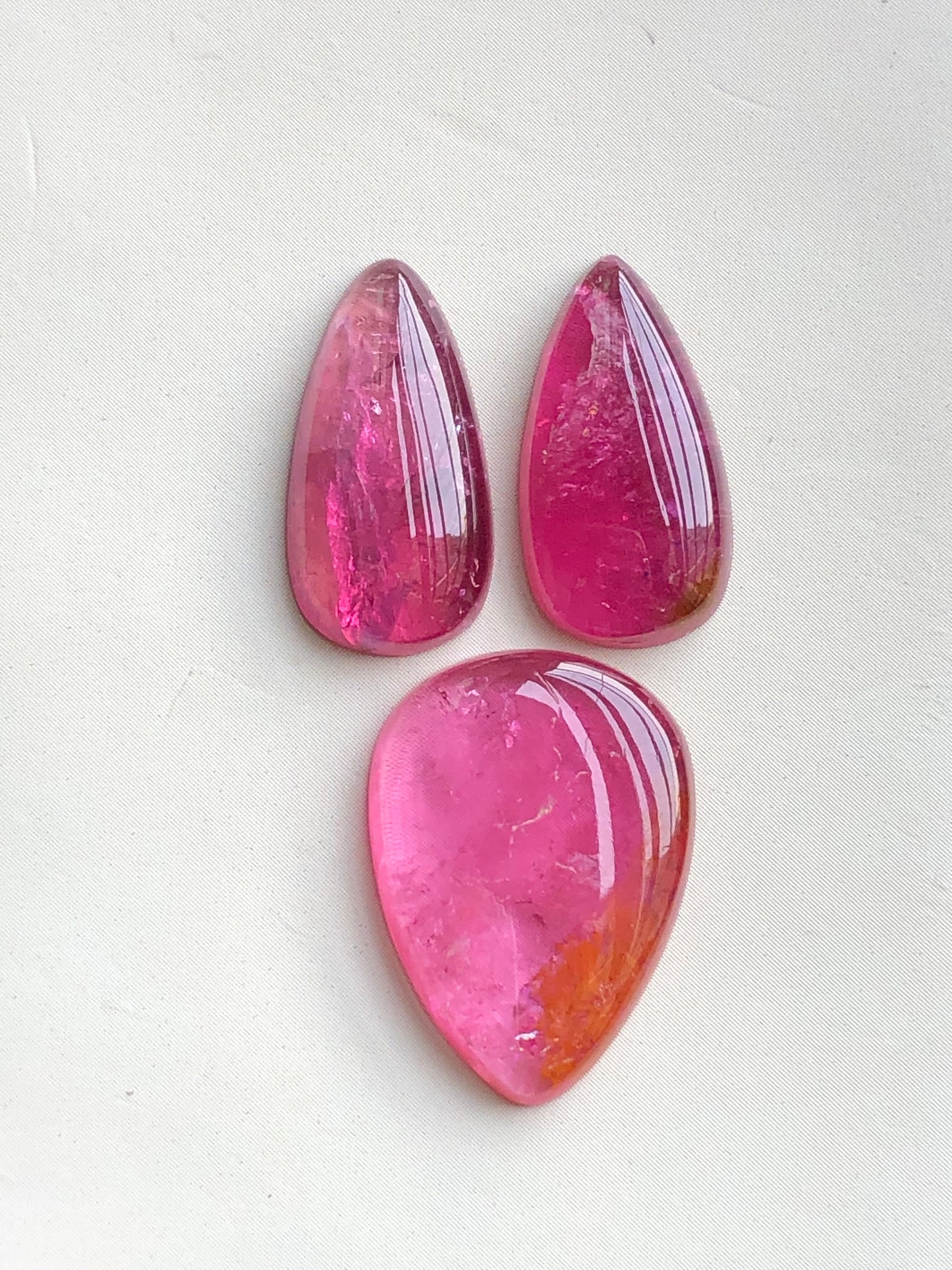 Pairs set tourmaline cabochons lot 20.80 carats