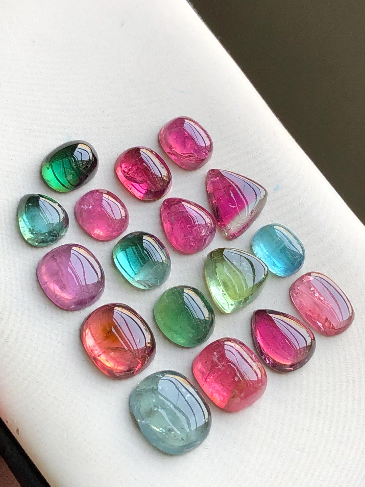 Multi colours tourmaline cabochons lot origin Afghanistan 41 carats