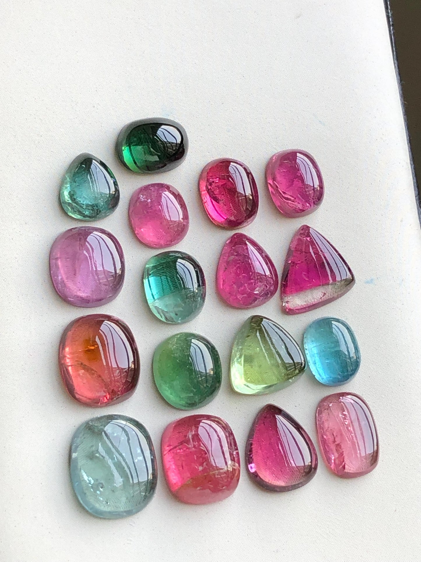 Multi colours tourmaline cabochons lot origin Afghanistan 41 carats