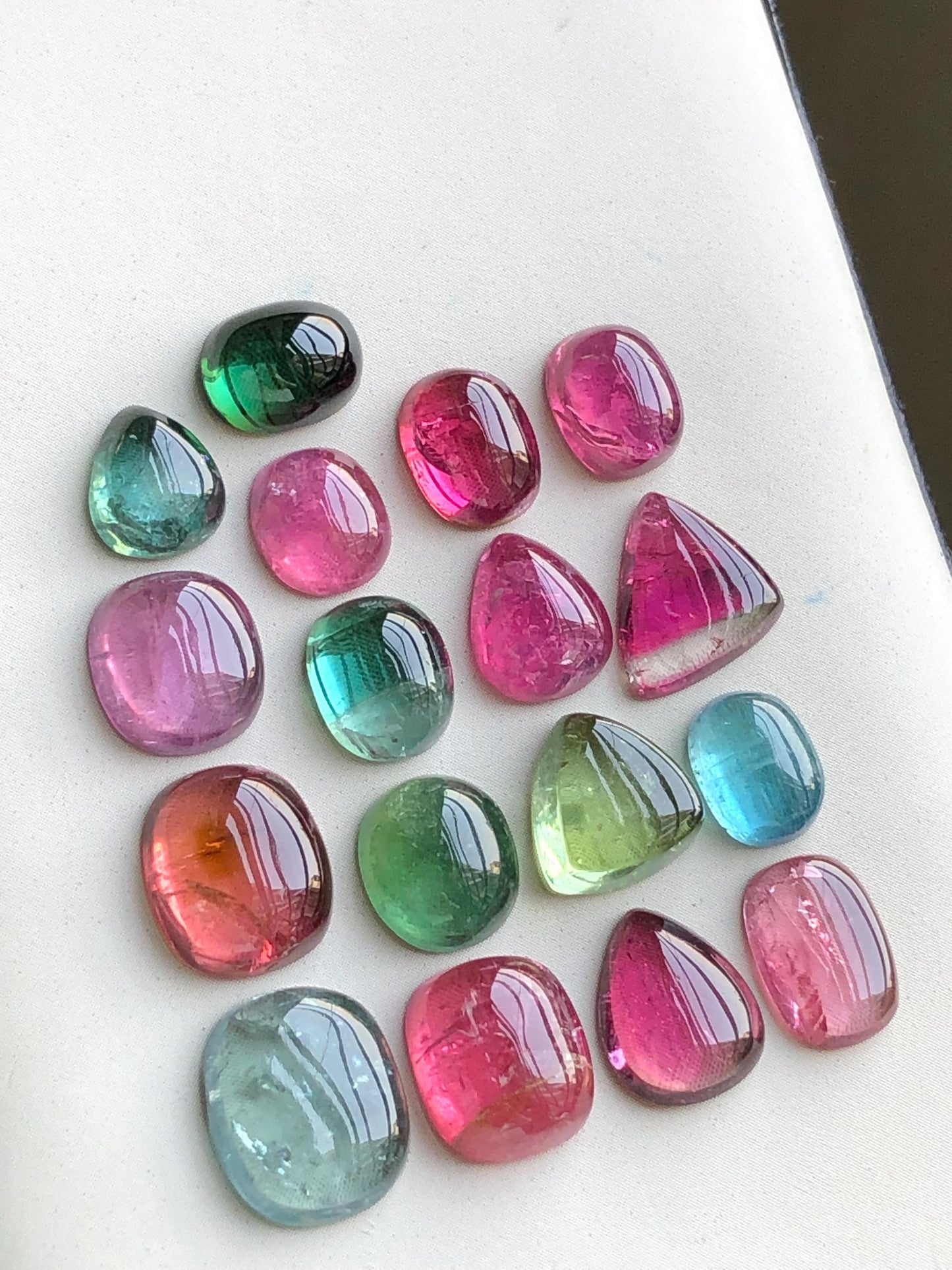 Multi colours tourmaline cabochons lot origin Afghanistan 41 carats