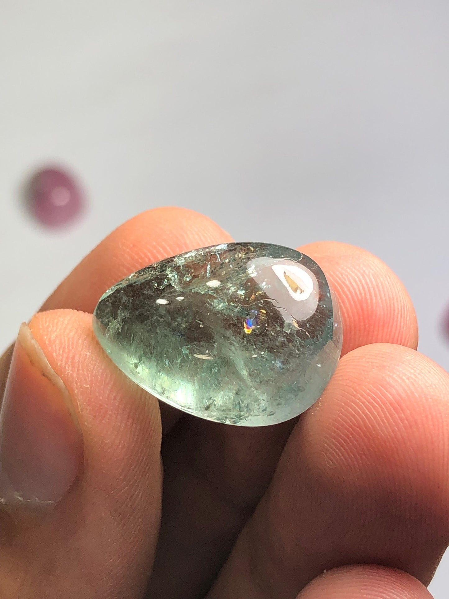 23.80 carat sea foam tourmaline cabochon flat back dimension:21*15*9mm