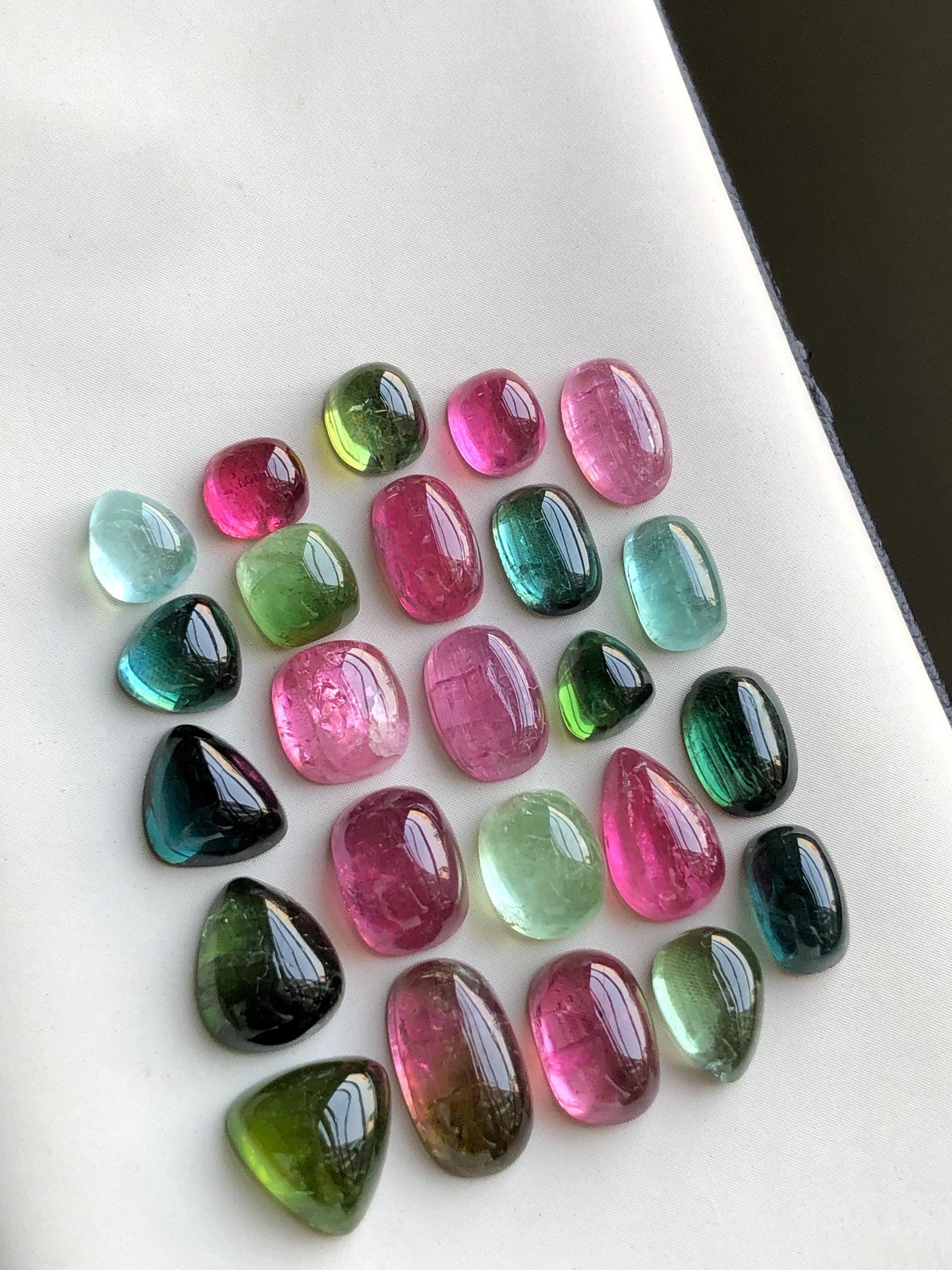 Multi colours tourmaline cabochons lot origin Afghanistan kunar mines 40.30 carats