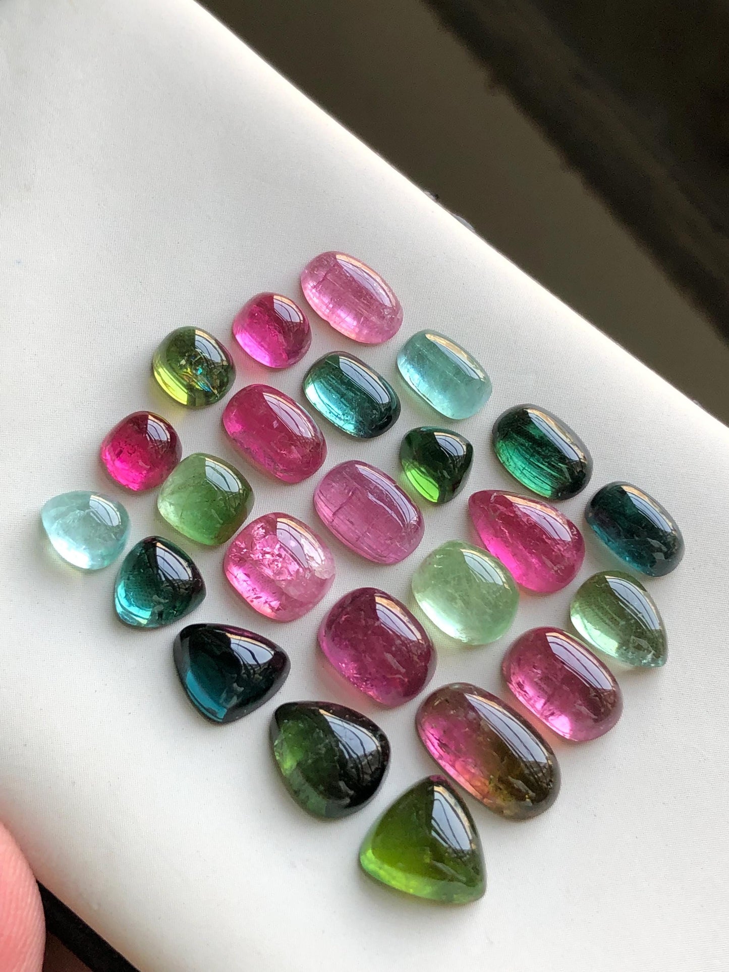 Multi colours tourmaline cabochons lot origin Afghanistan kunar mines 40.30 carats