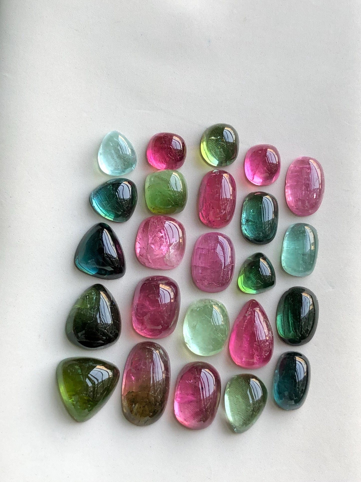 Multi colours tourmaline cabochons lot origin Afghanistan kunar mines 40.30 carats