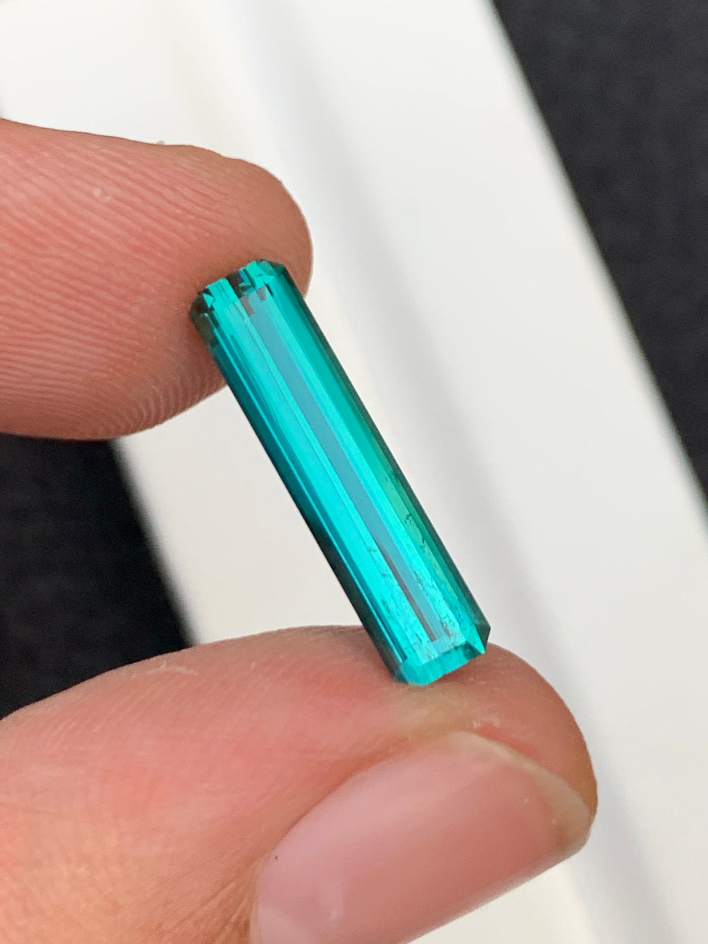 3.60 carat neon blue tourmaline origin Afghanistan dimension:19*4.5*4mm