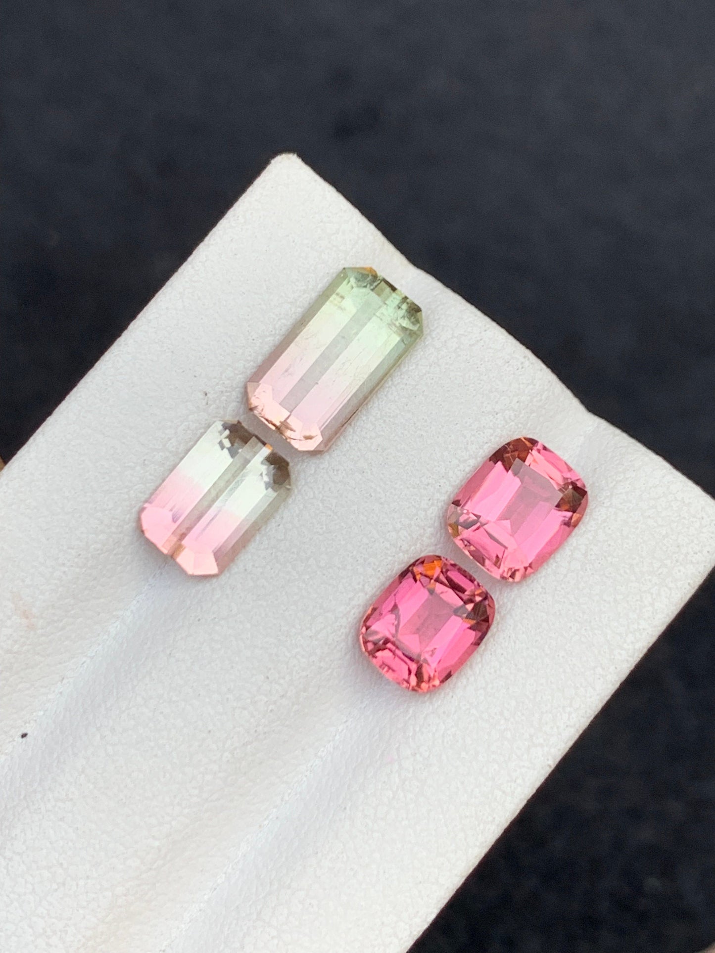 Natural Bi colour and pink tourmalines 5.85 carats