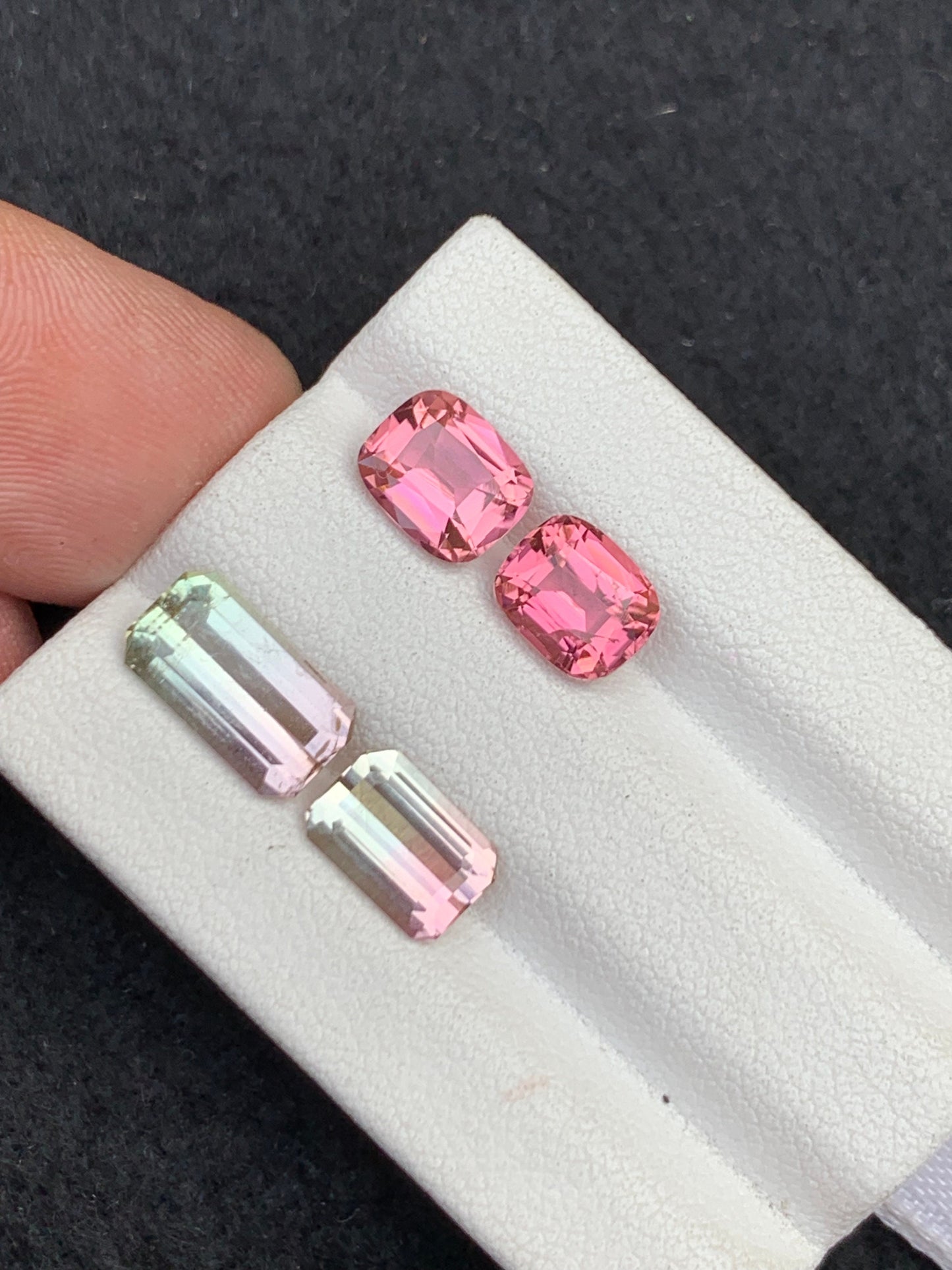 Natural Bi colour and pink tourmalines 5.85 carats