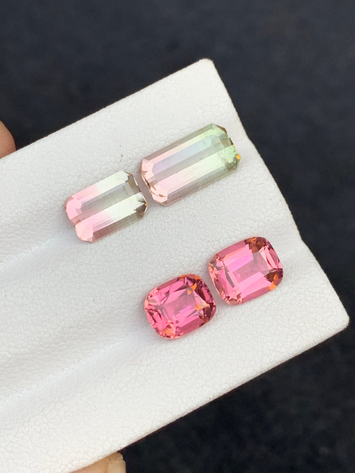 Natural Bi colour and pink tourmalines 5.85 carats