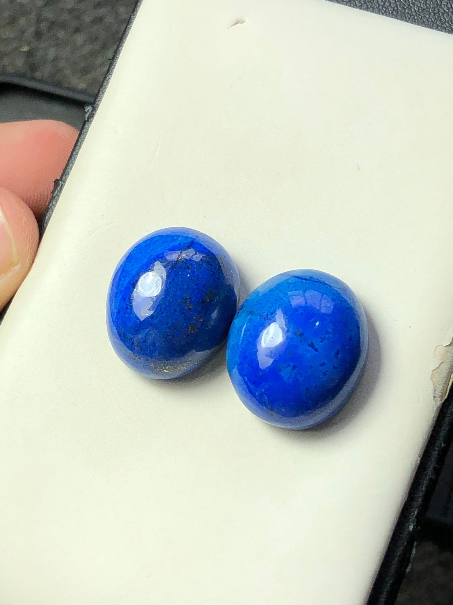 Lapis cabochon pair