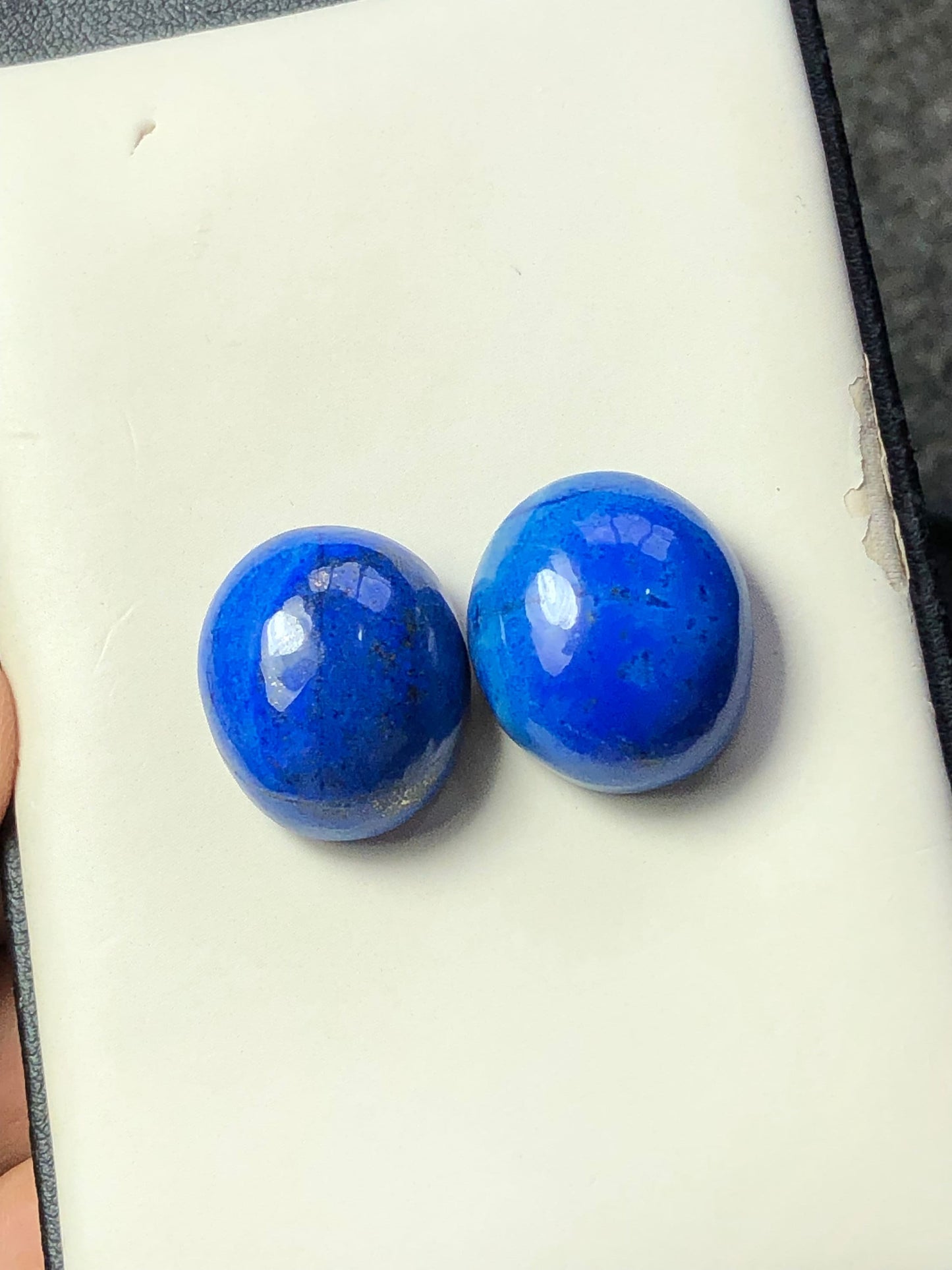 Lapis cabochon pair