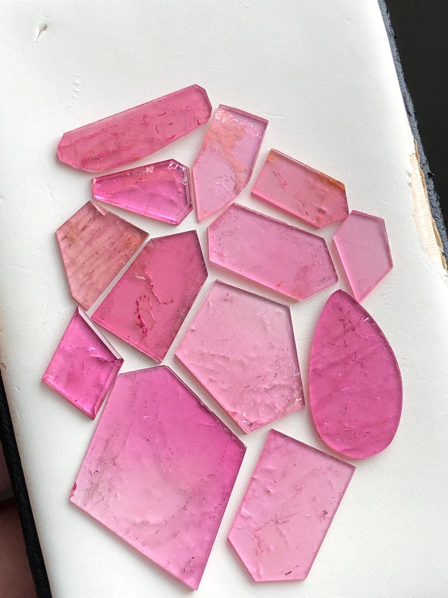 Natural tourmaline slices lot 36.80 carats