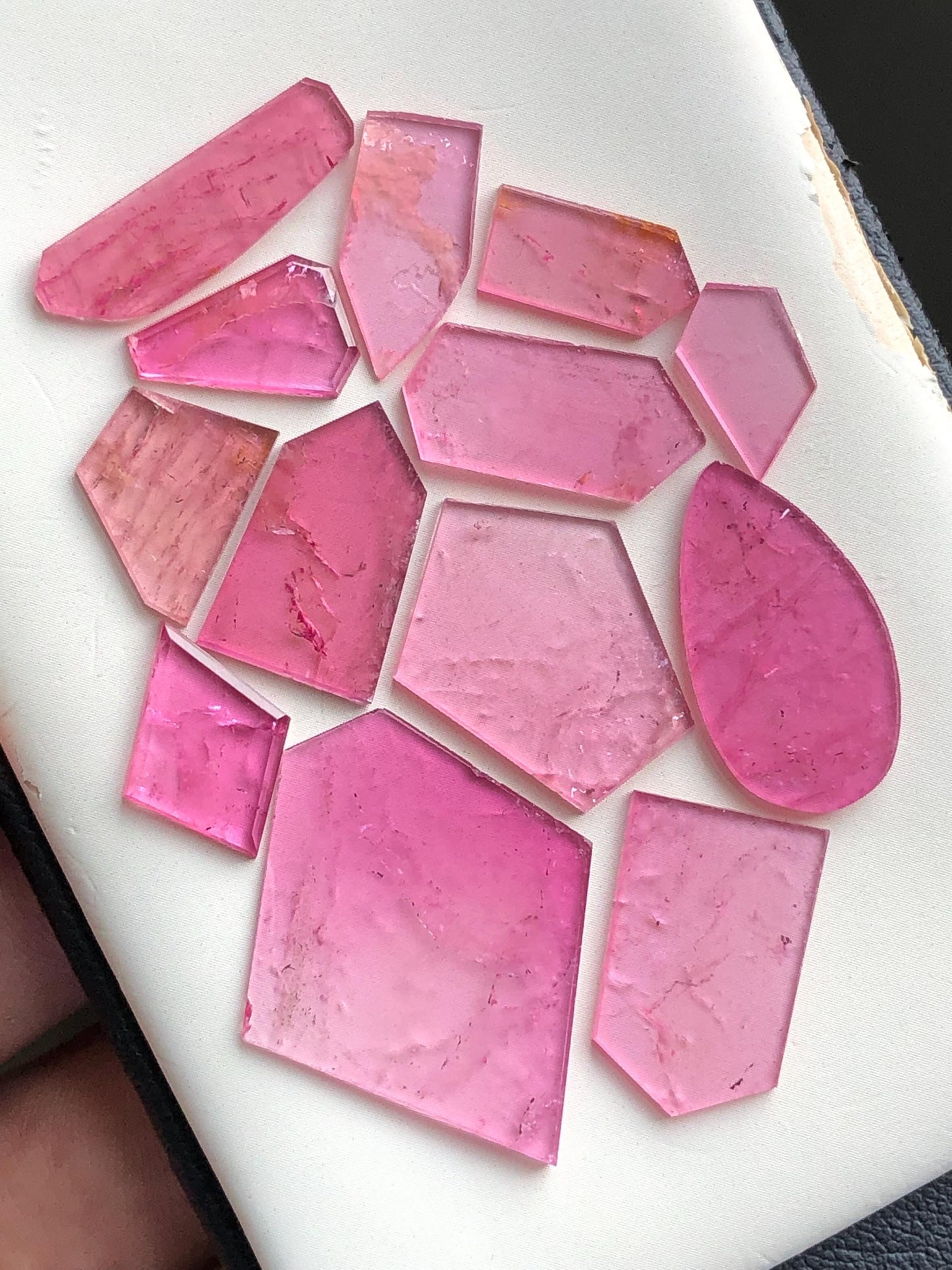 Natural tourmaline slices lot 36.80 carats