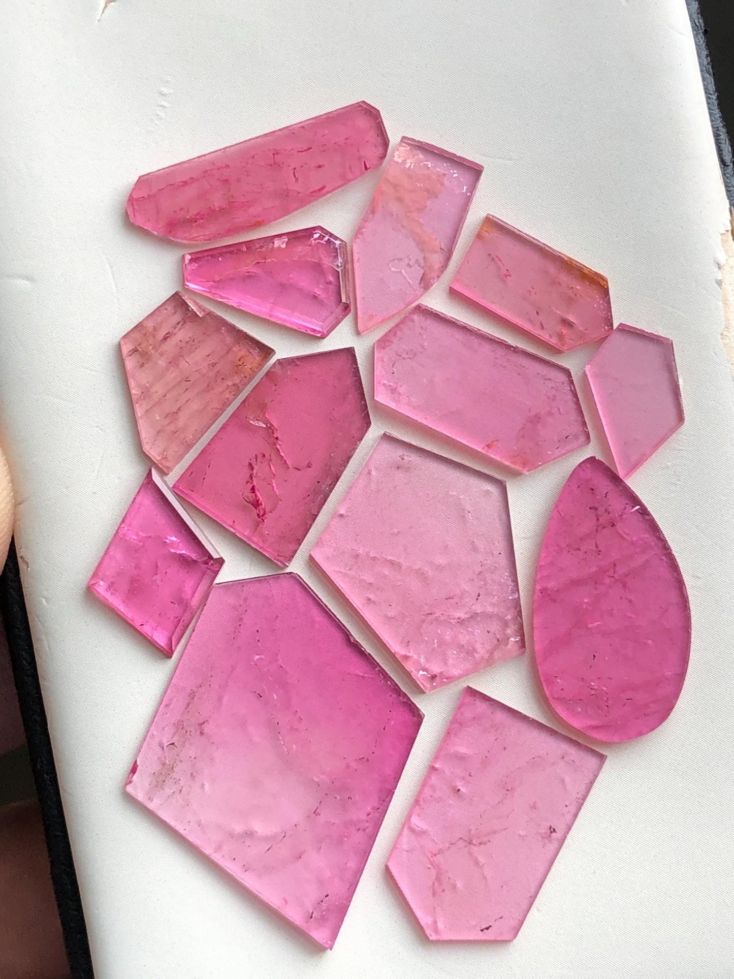 Natural tourmaline slices lot 36.80 carats