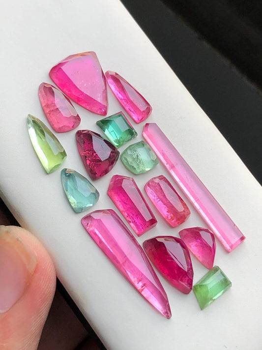 Multi colours tourmaline rose cuts origin Afghanistan kunar mines 33.70 carats