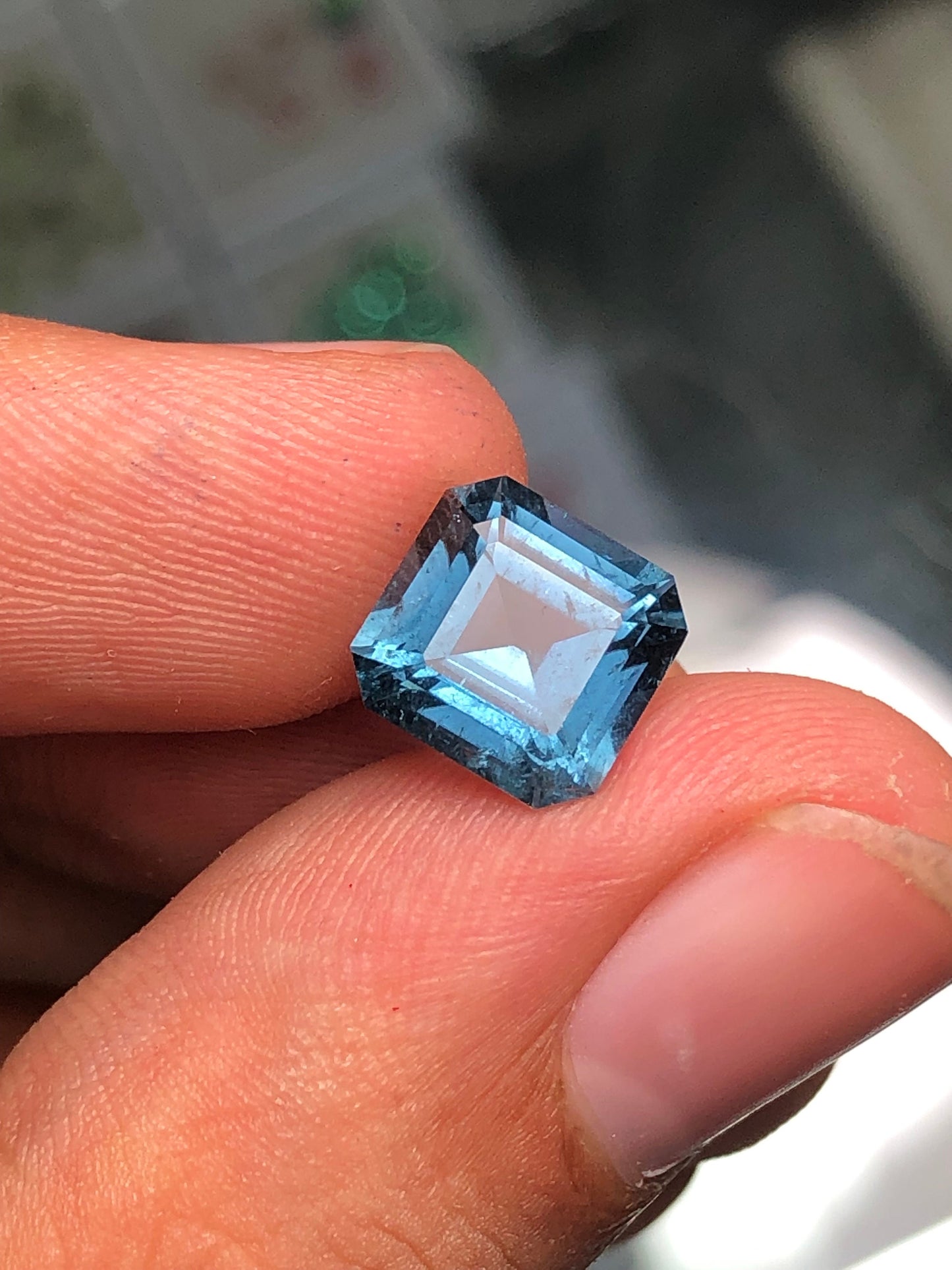 3.30 ct faceted blue tourmaline dimension:9*8*7mm