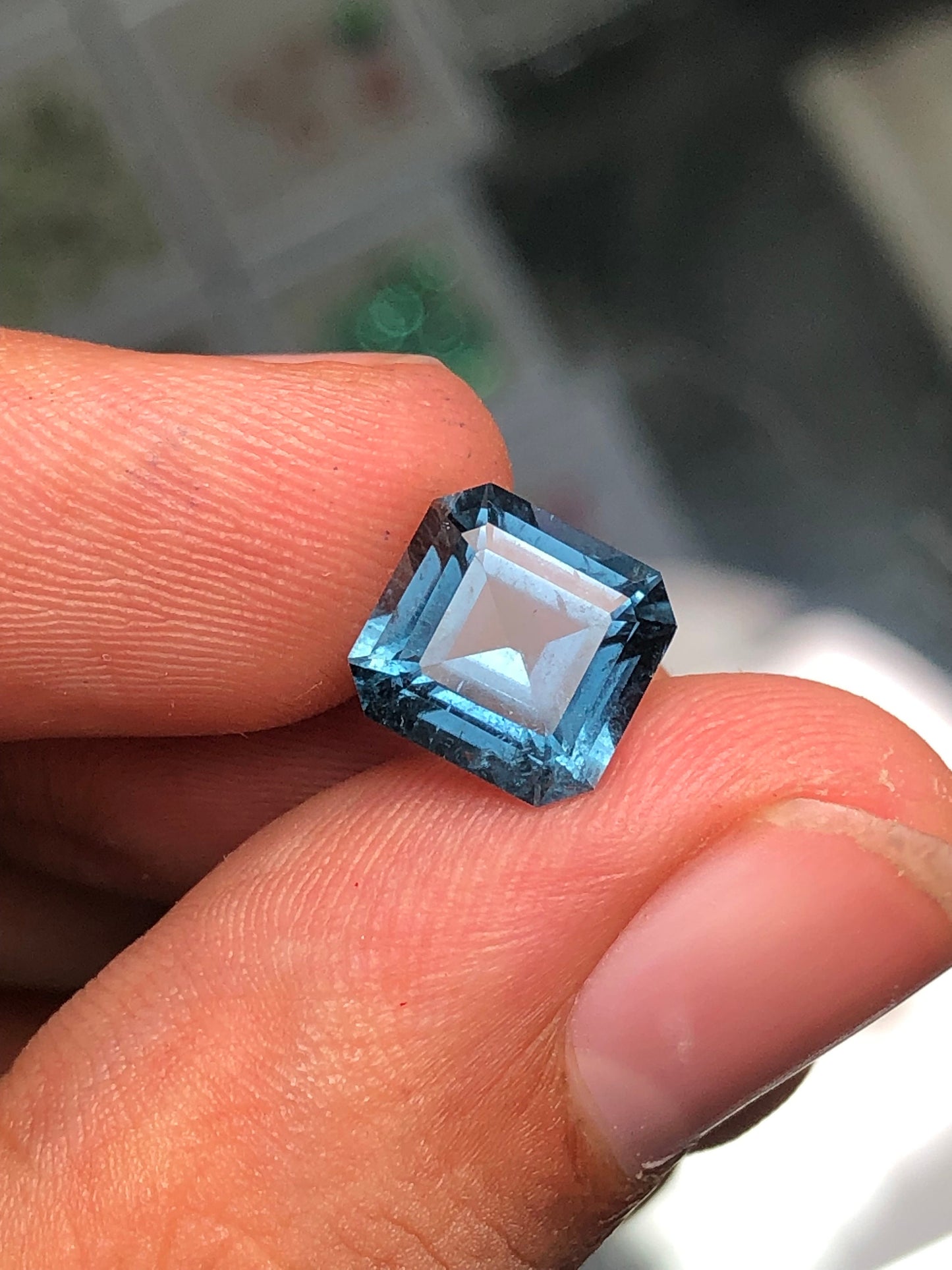 3.30 ct faceted blue tourmaline dimension:9*8*7mm