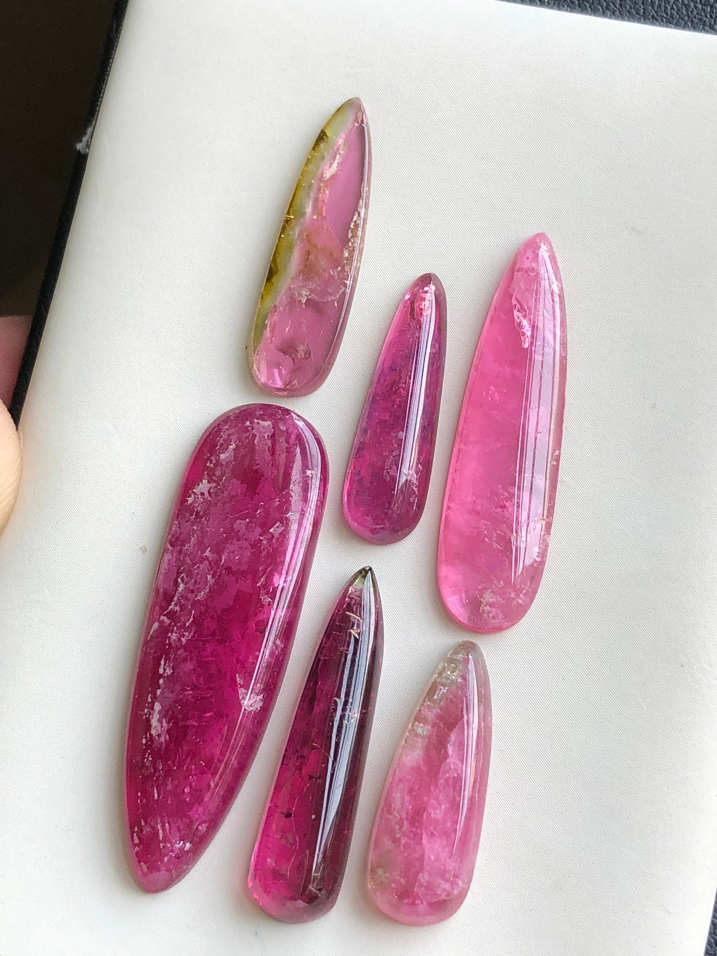 Pink tourmaline cabochons lot origin Afghanistan kunar mines