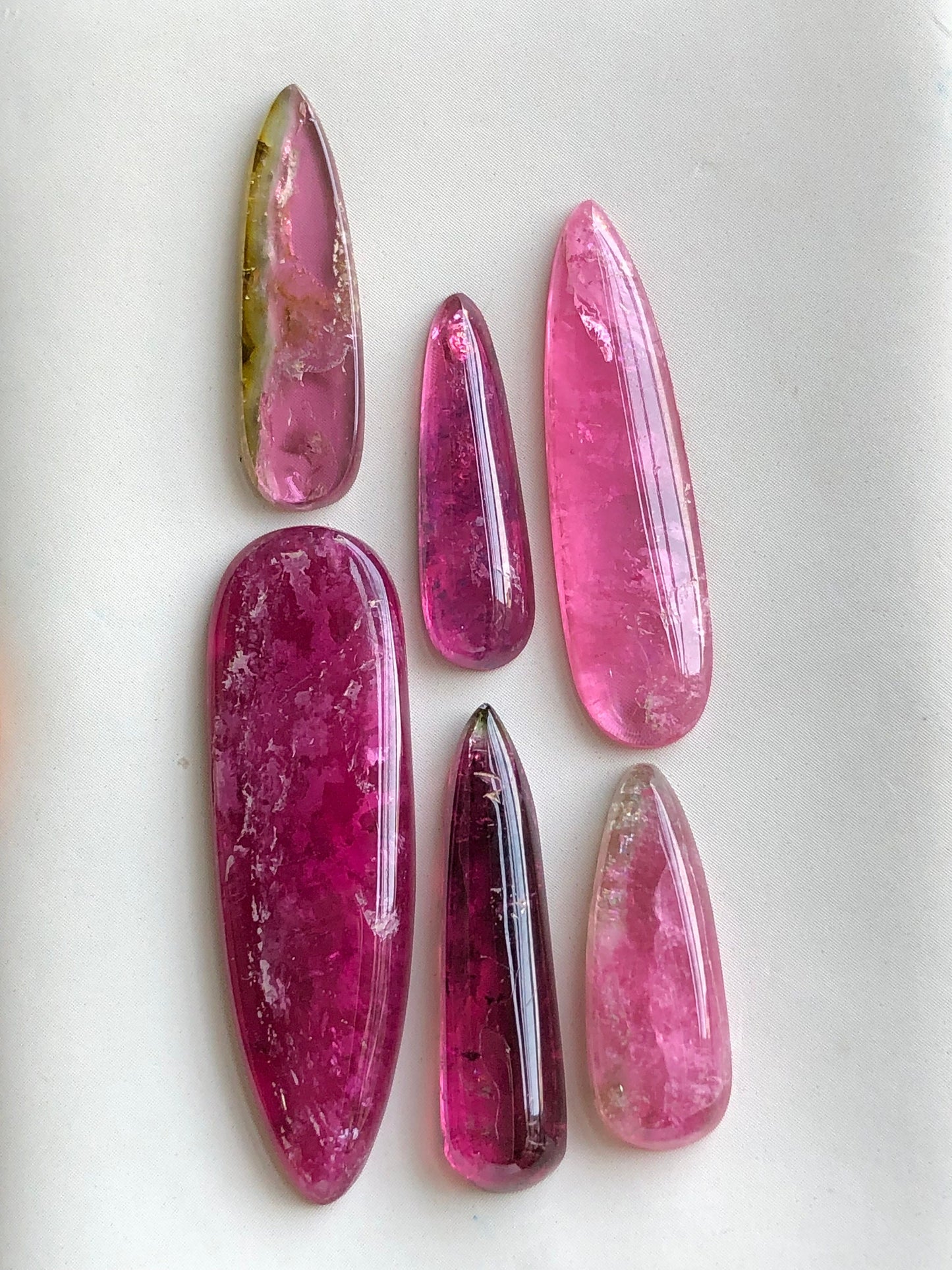 Pink tourmaline cabochons lot origin Afghanistan kunar mines