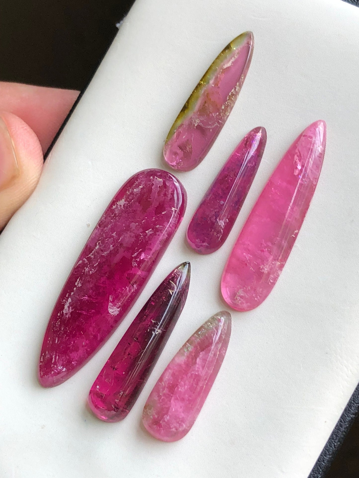 Pink tourmaline cabochons lot origin Afghanistan kunar mines